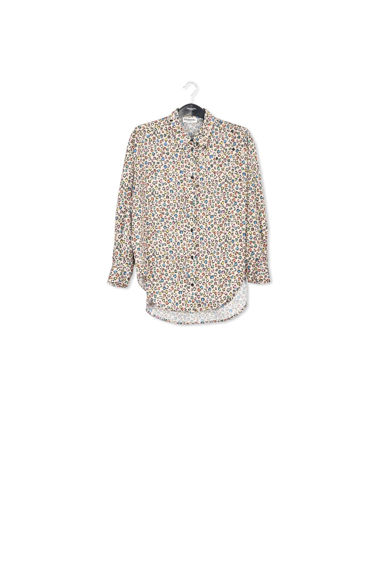 Chemise beige à  imprimé léopard et paillettes RE—SSENTIEL | Essentiel second hand