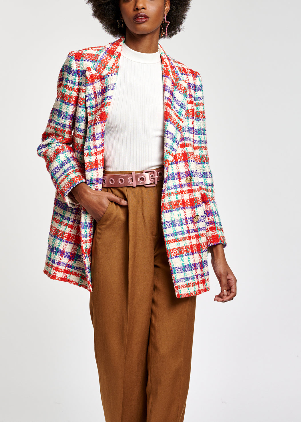 Gebroken witte ribgebreide top RE—SSENTIEL | Essentiel second hand