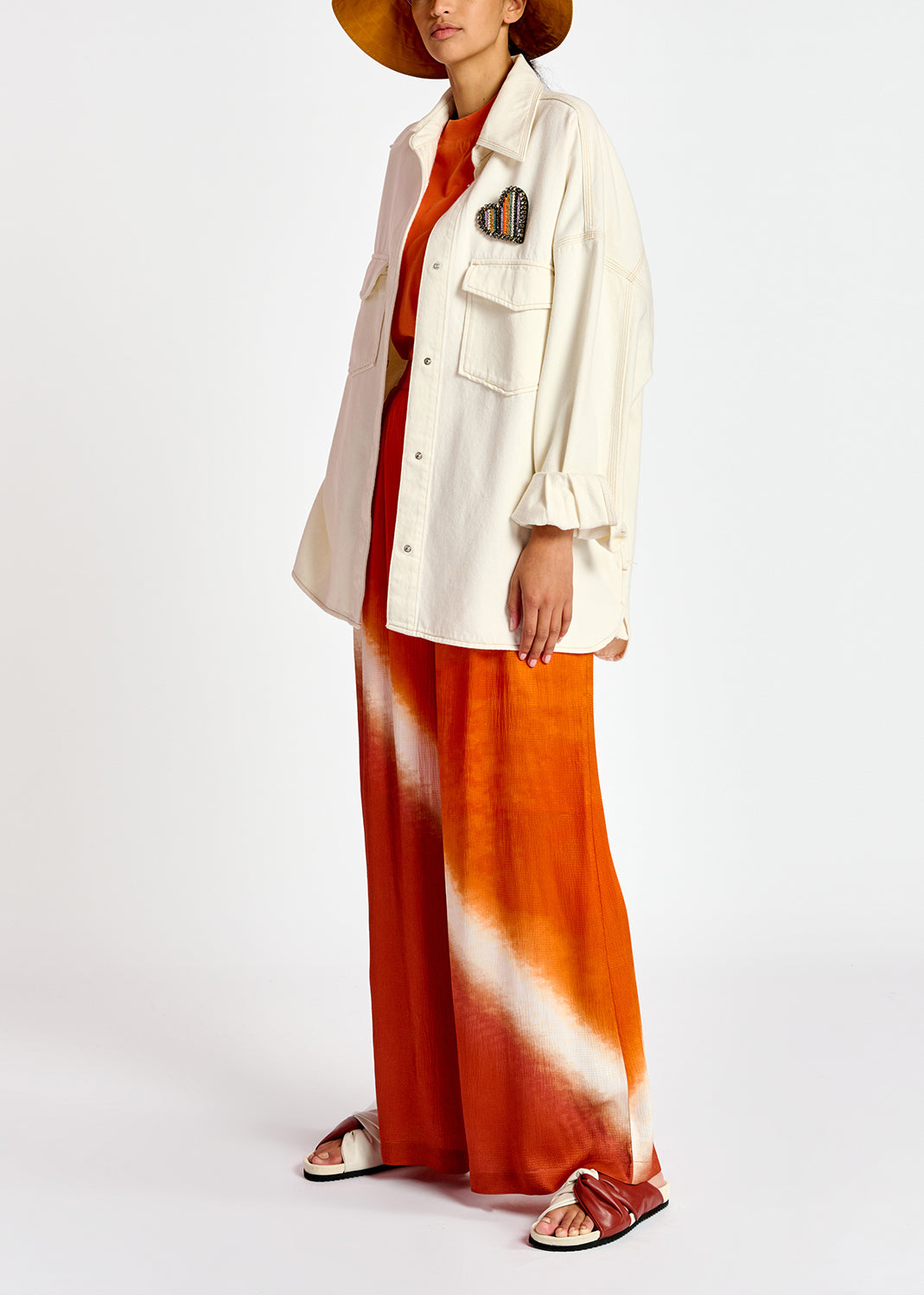 Surchemise oversize en coton denim écru RE—SSENTIEL | Essentiel second hand