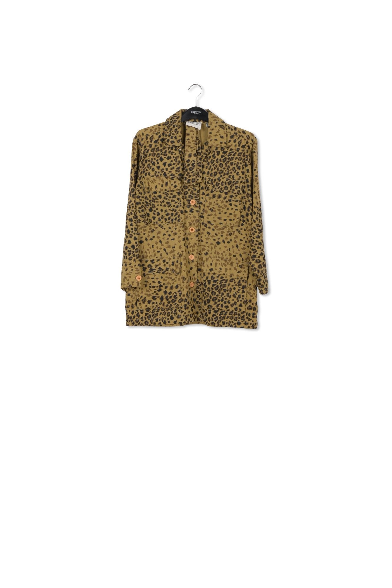 Leopard-print cotton jacket with sequin embroidery RE—SSENTIEL | Essentiel second hand