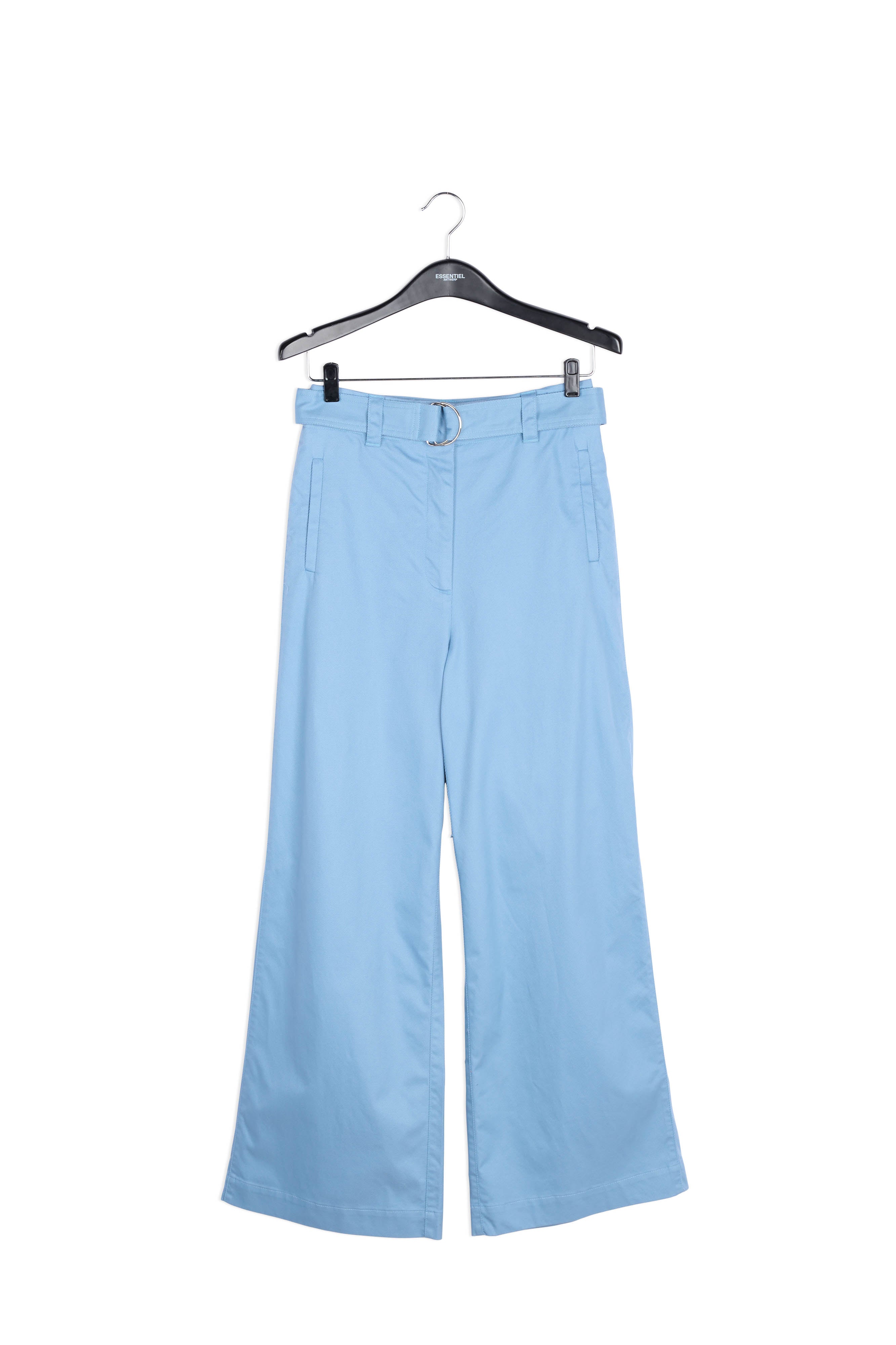 Pantalon bleu pâle aux jambes larges avec ceinture RE—SSENTIEL | Essentiel second hand