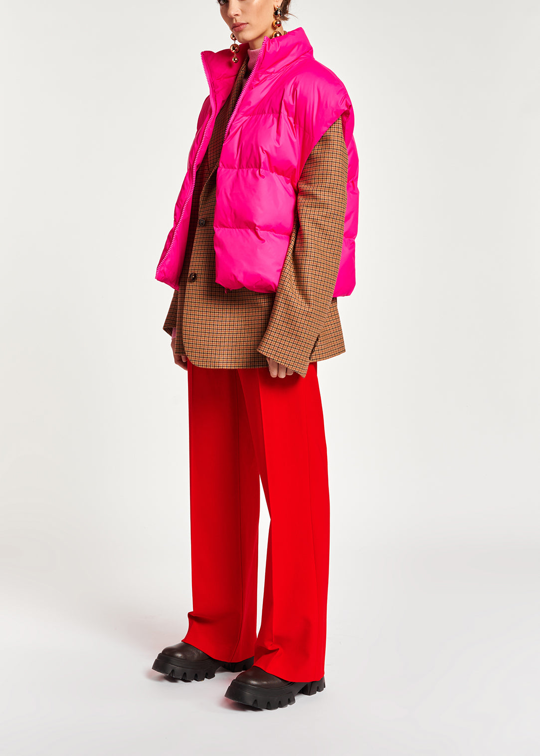 Red wide-leg high waist pants RE—SSENTIEL | Essentiel second hand