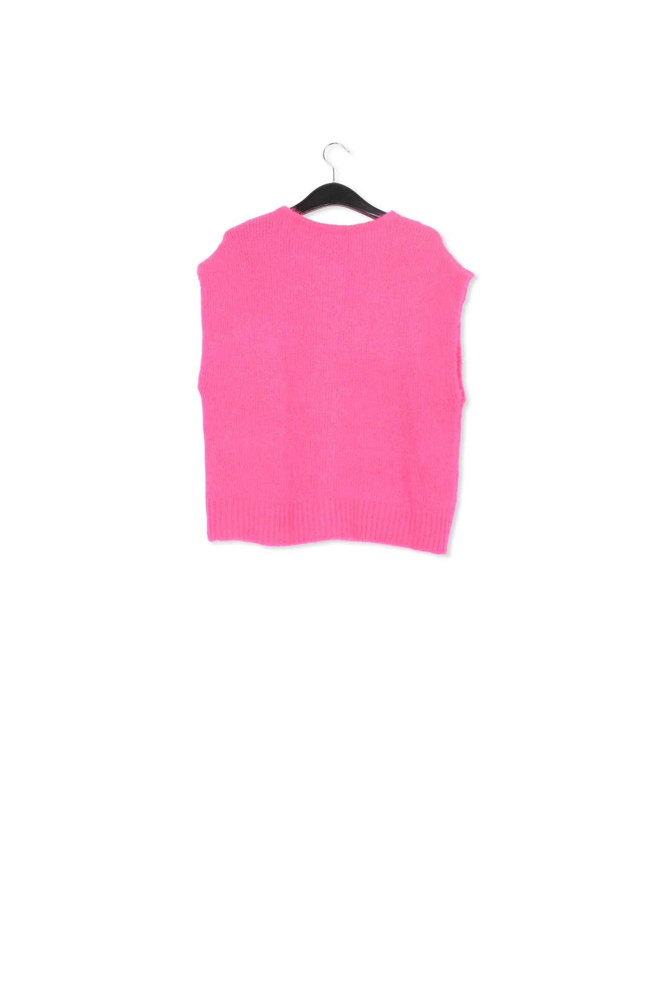 Neon pink sleeveless mohair-blend cardigan RE—SSENTIEL | Essentiel second hand