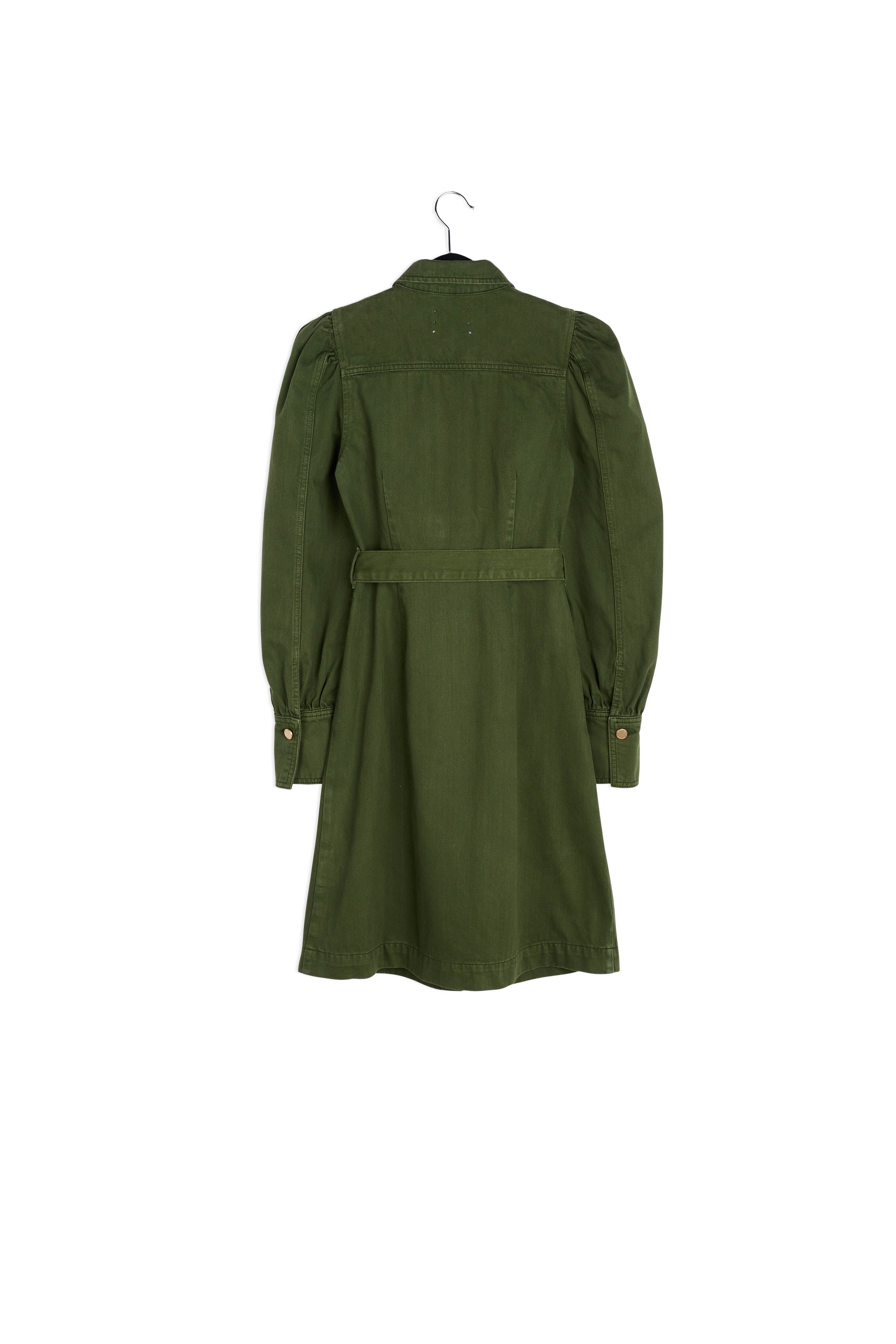 Pine green denim shirt dress RE—SSENTIEL | Essentiel second hand