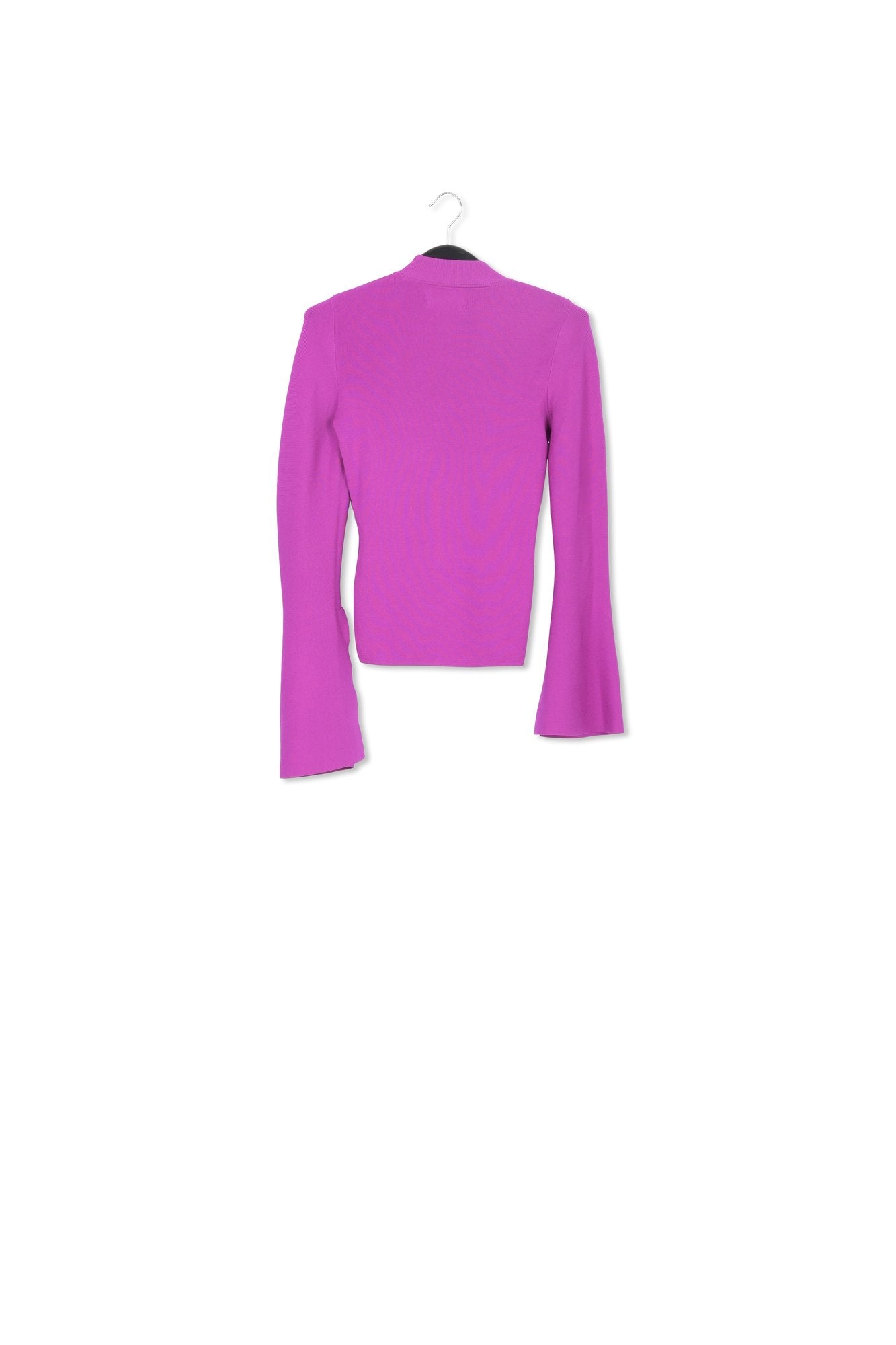 Purple slim-fit knit sweater with trumpet sleeves RE—SSENTIEL | Essentiel second hand