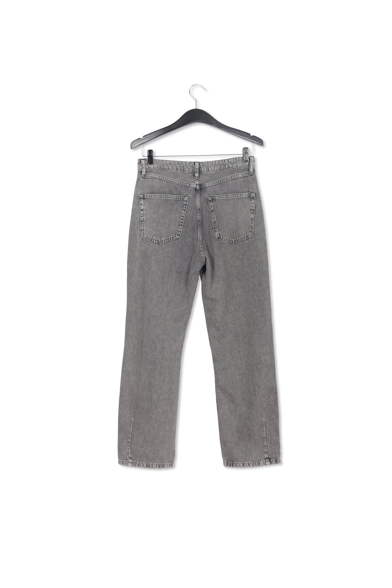 Grey cropped high-rise jeans RE—SSENTIEL | Essentiel second hand