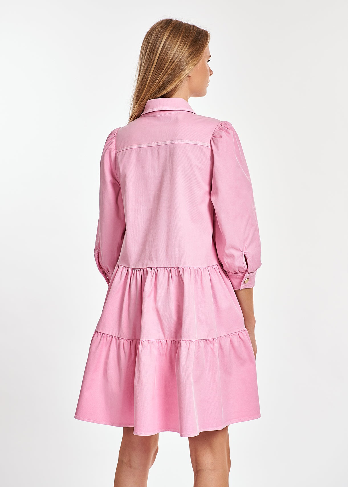 Pink denim A-line mini dress RE—SSENTIEL | Essentiel second hand