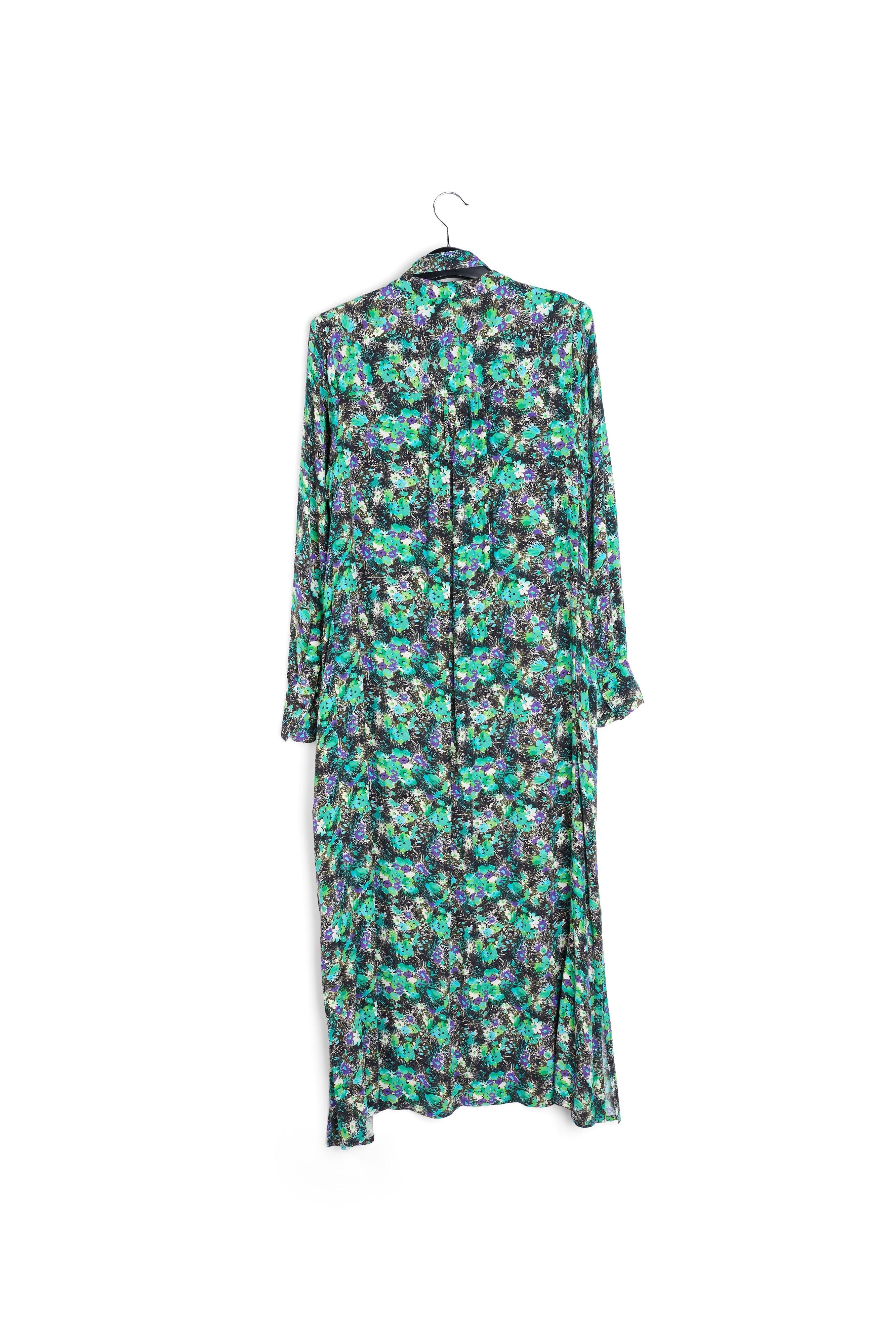 Groene A-lijn hemdjurk met bloemenprint RE—SSENTIEL | Essentiel second hand