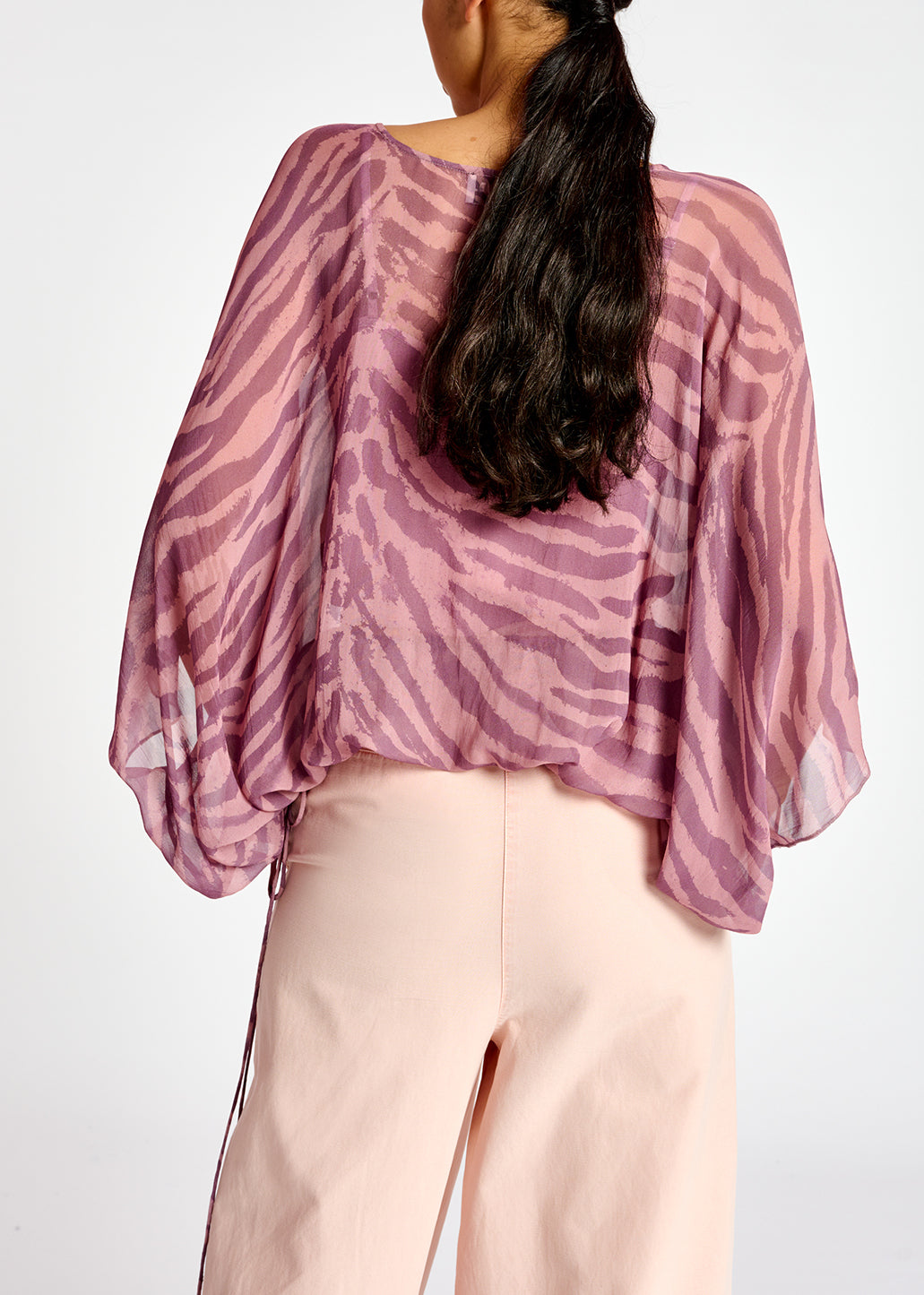 Lilac zebra-print loose-fit top RE—SSENTIEL | Essentiel second hand