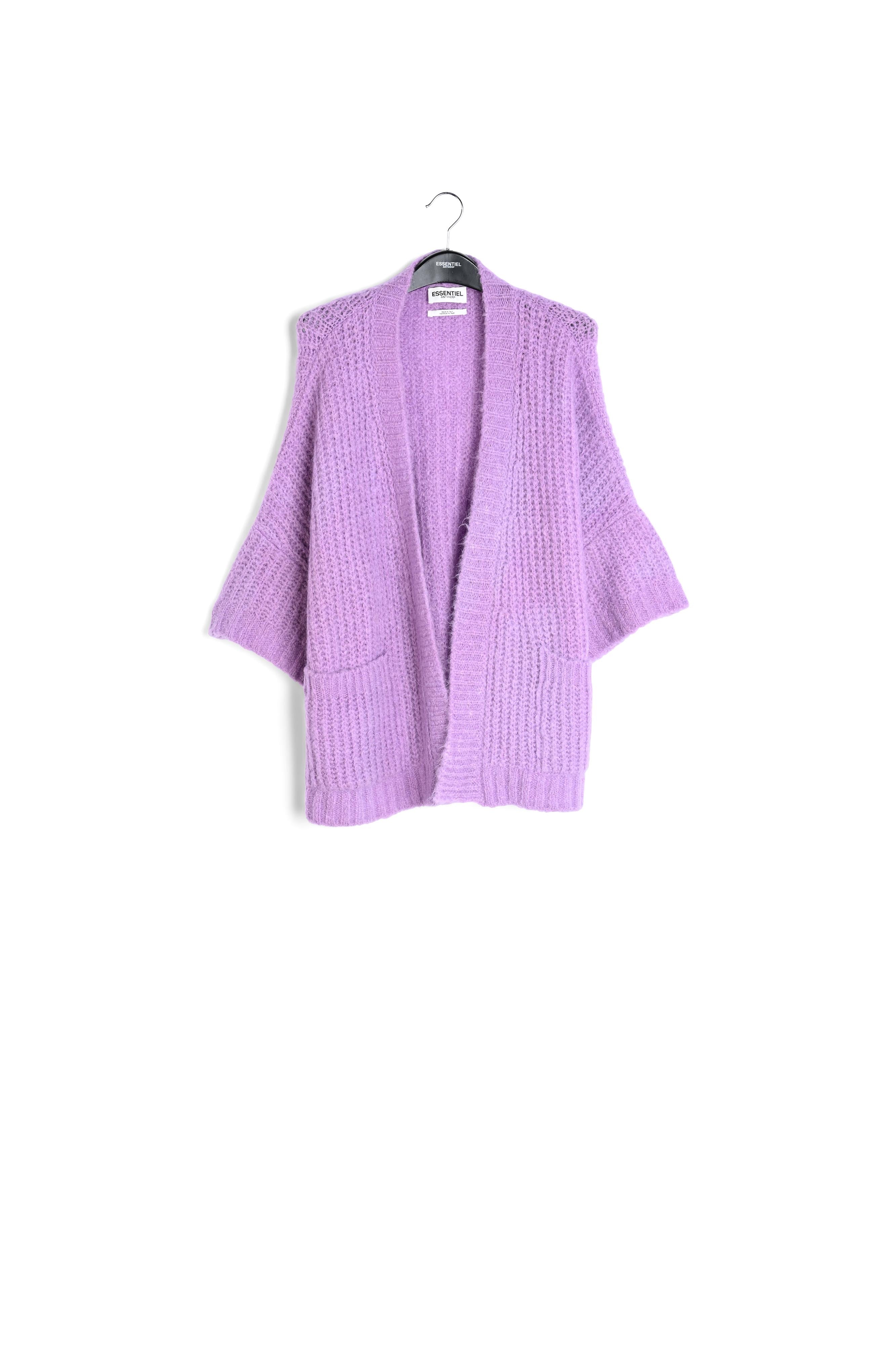 Mauve boxy cut cardigan RE—SSENTIEL | Essentiel second hand