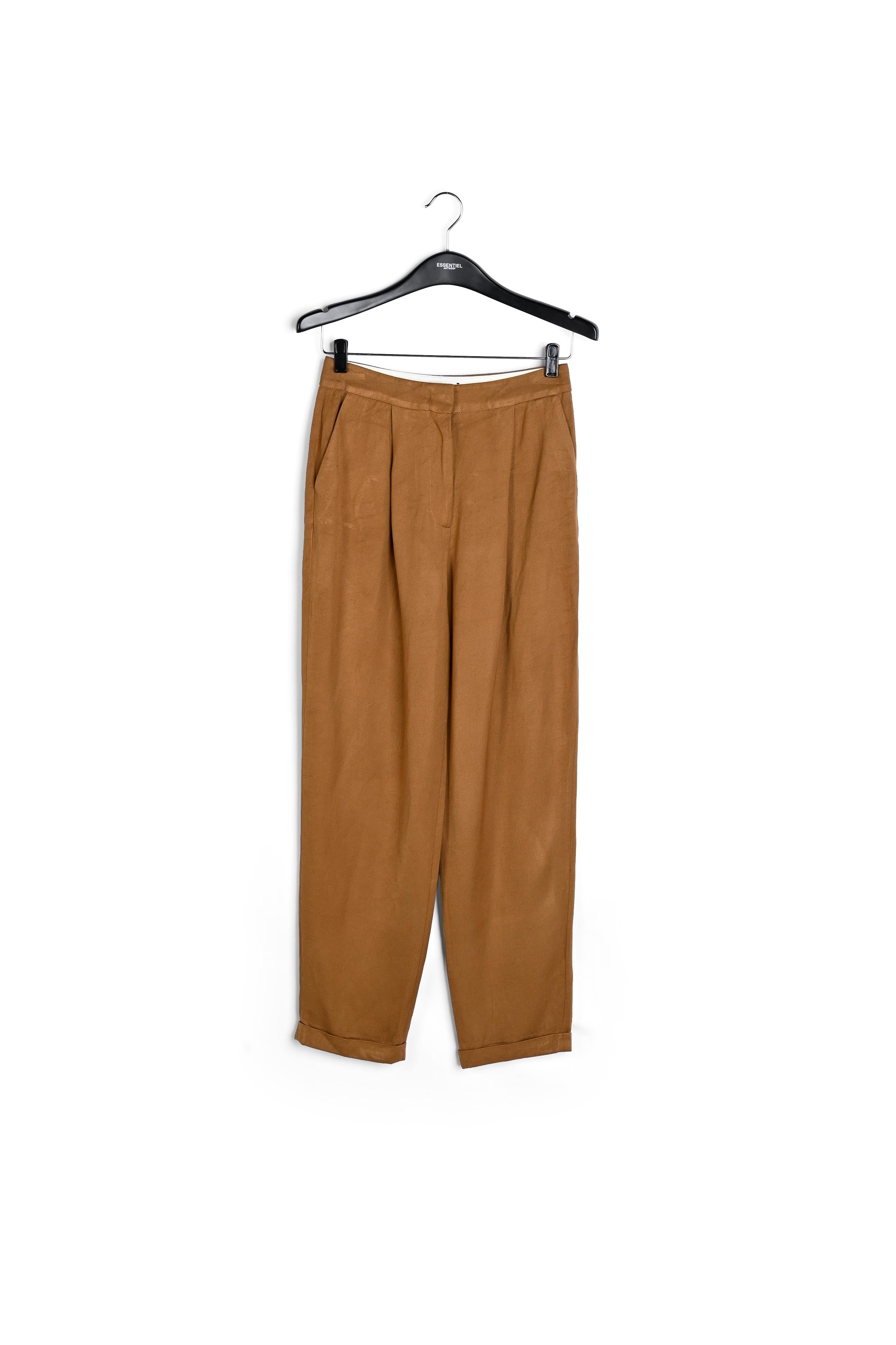 Bruine broek met middelhoge taille RE—SSENTIEL | Essentiel second hand