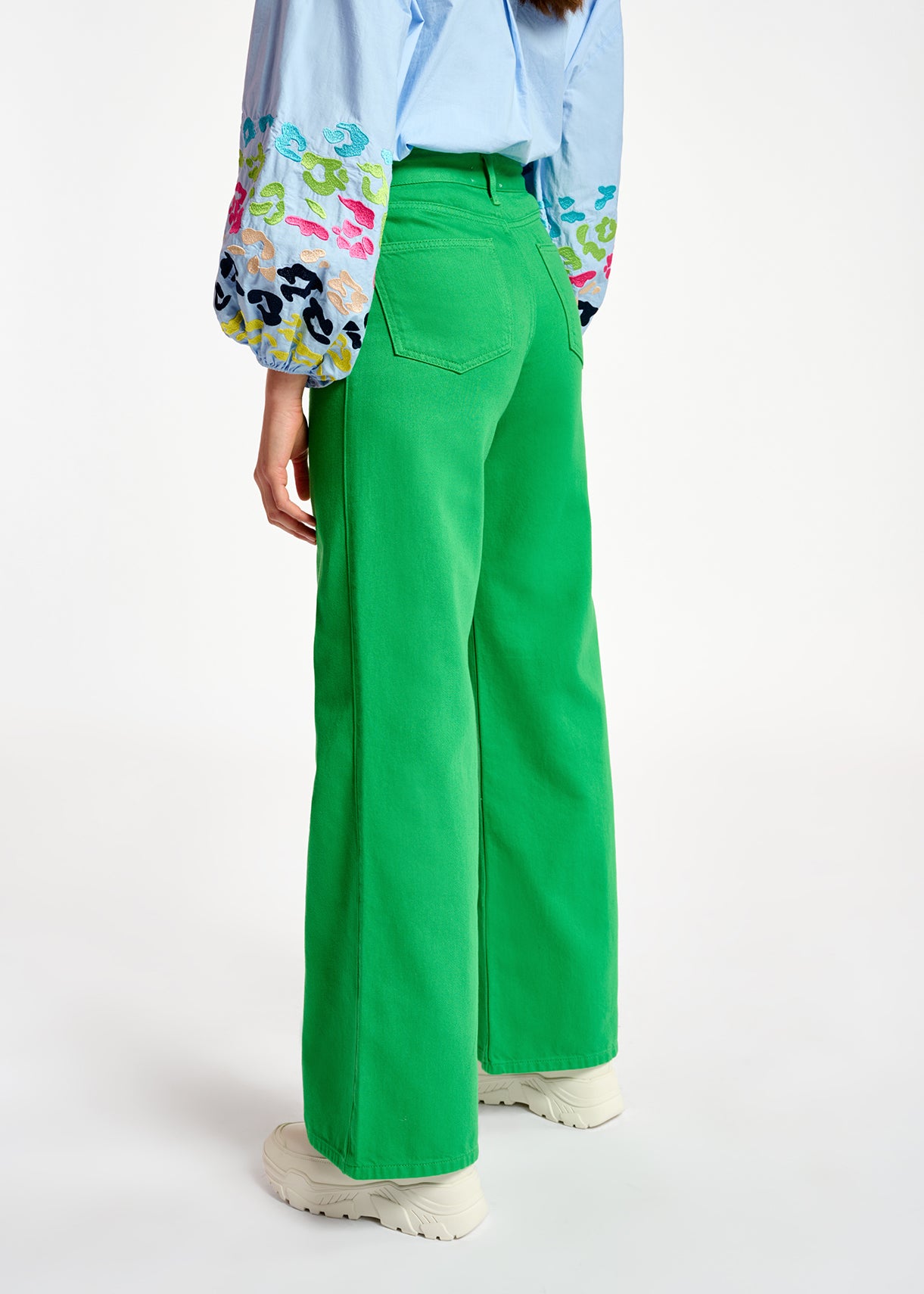 Green denim straight-leg jeans RE—SSENTIEL | Essentiel second hand