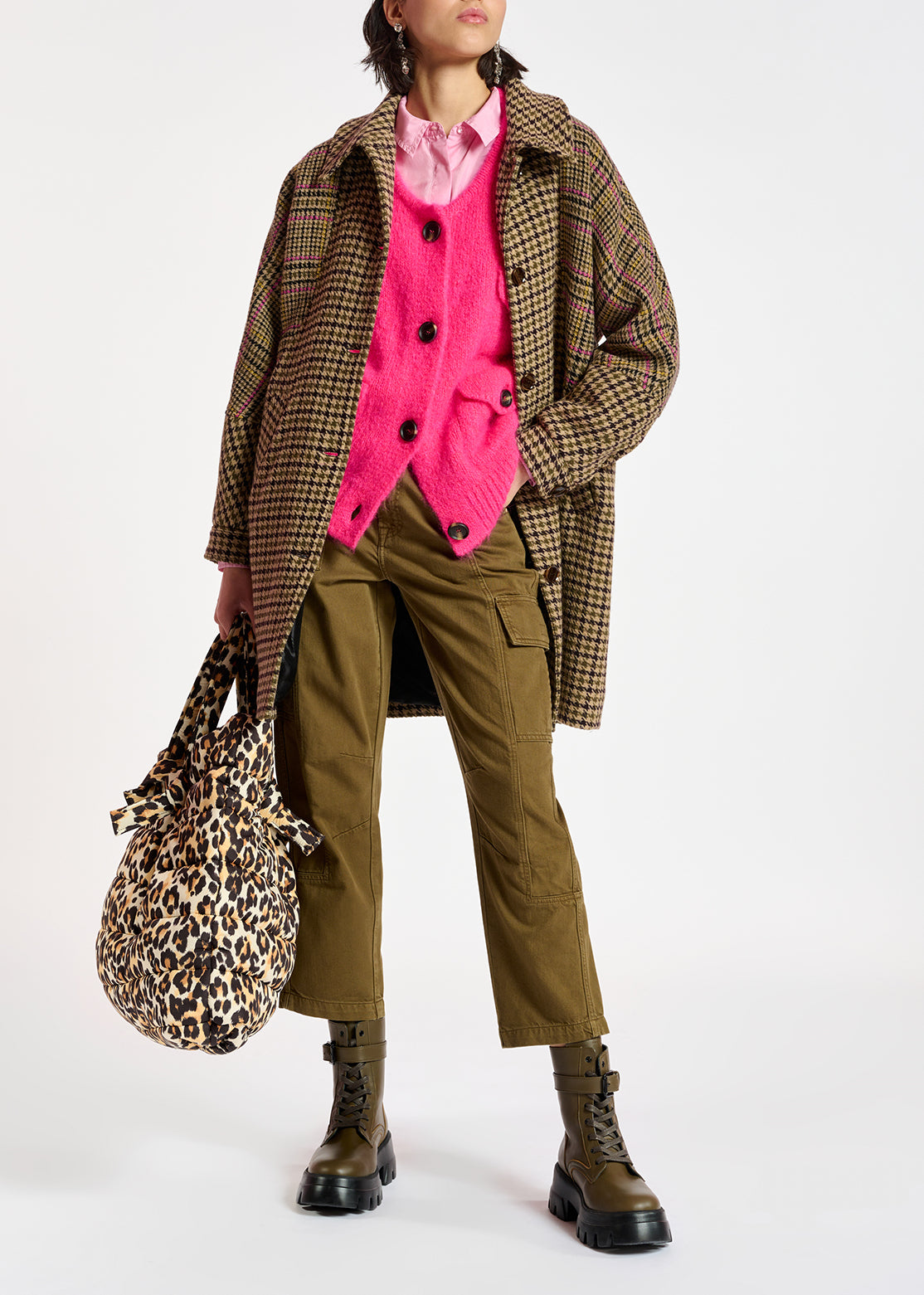 Neon pink sleeveless mohair-blend cardigan RE—SSENTIEL | Essentiel second hand