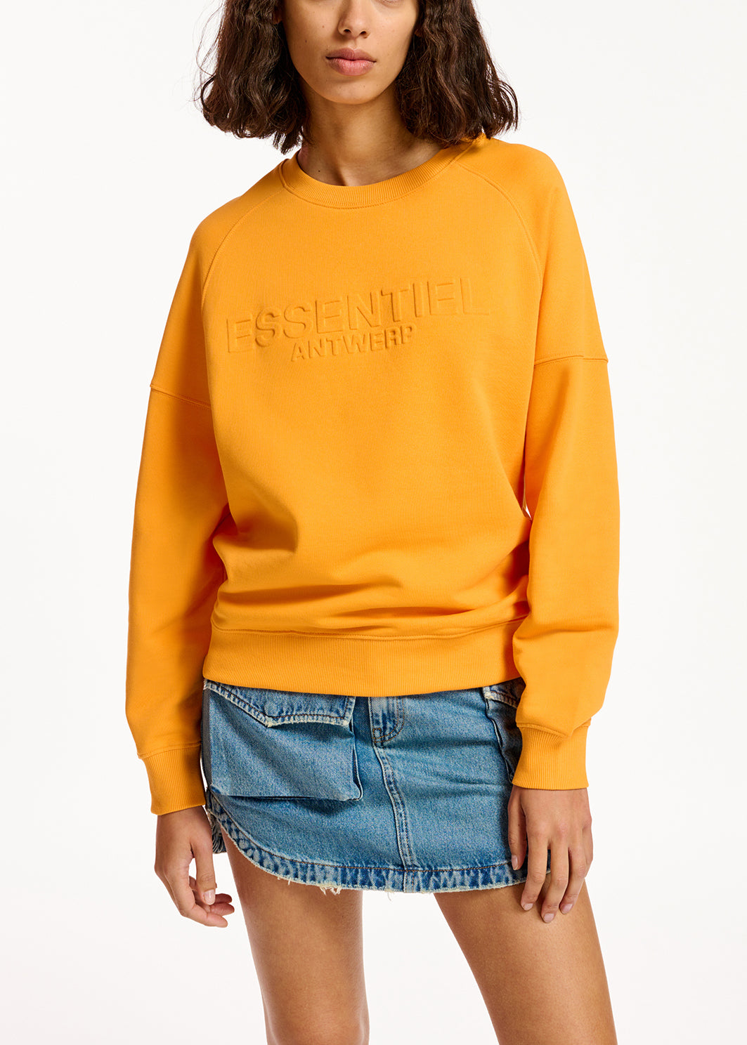 Sweatshirt orange en jersey de coton bio RE—SSENTIEL | Essentiel second hand