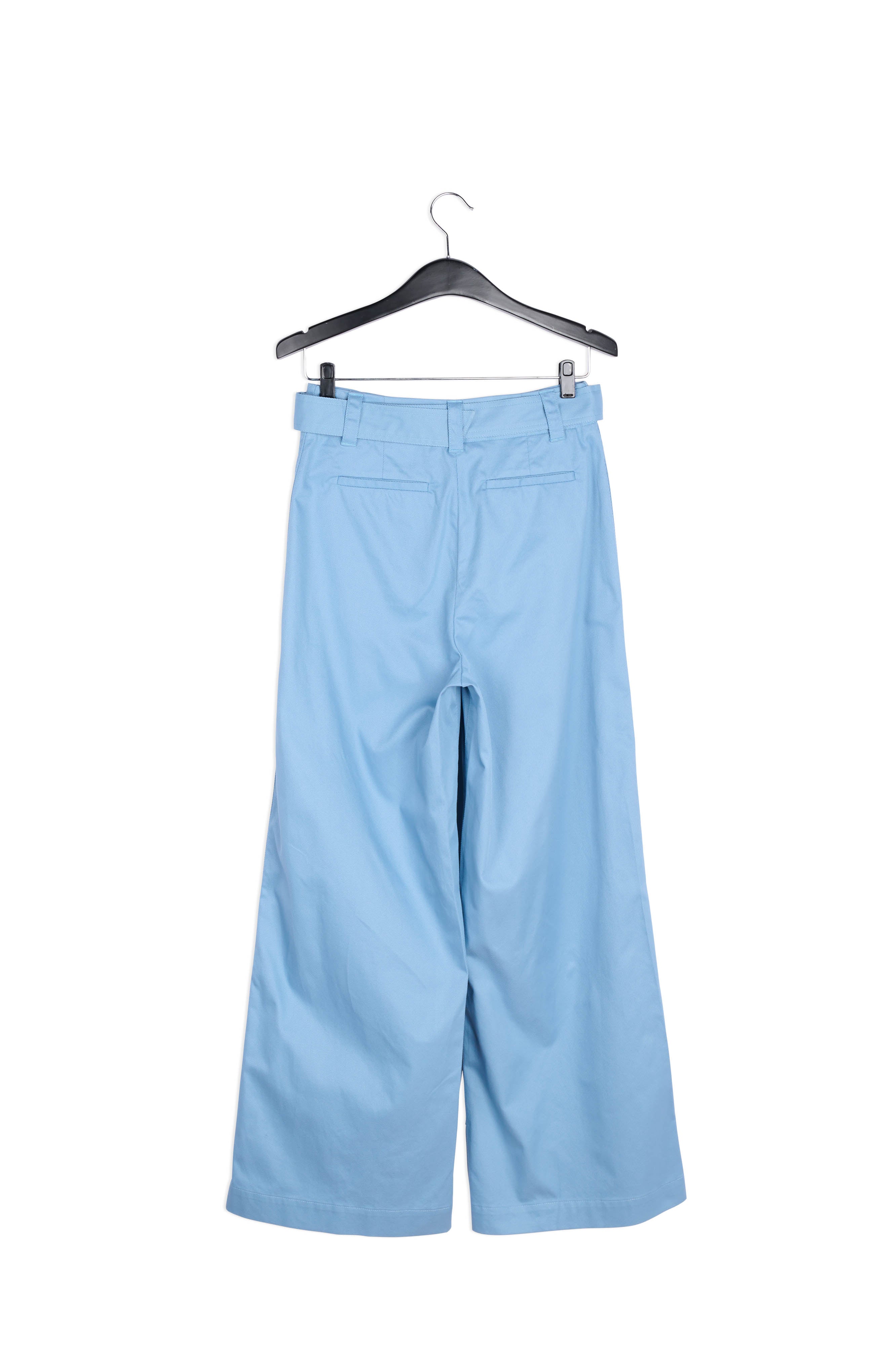 Pantalon bleu pâle aux jambes larges avec ceinture RE—SSENTIEL | Essentiel second hand