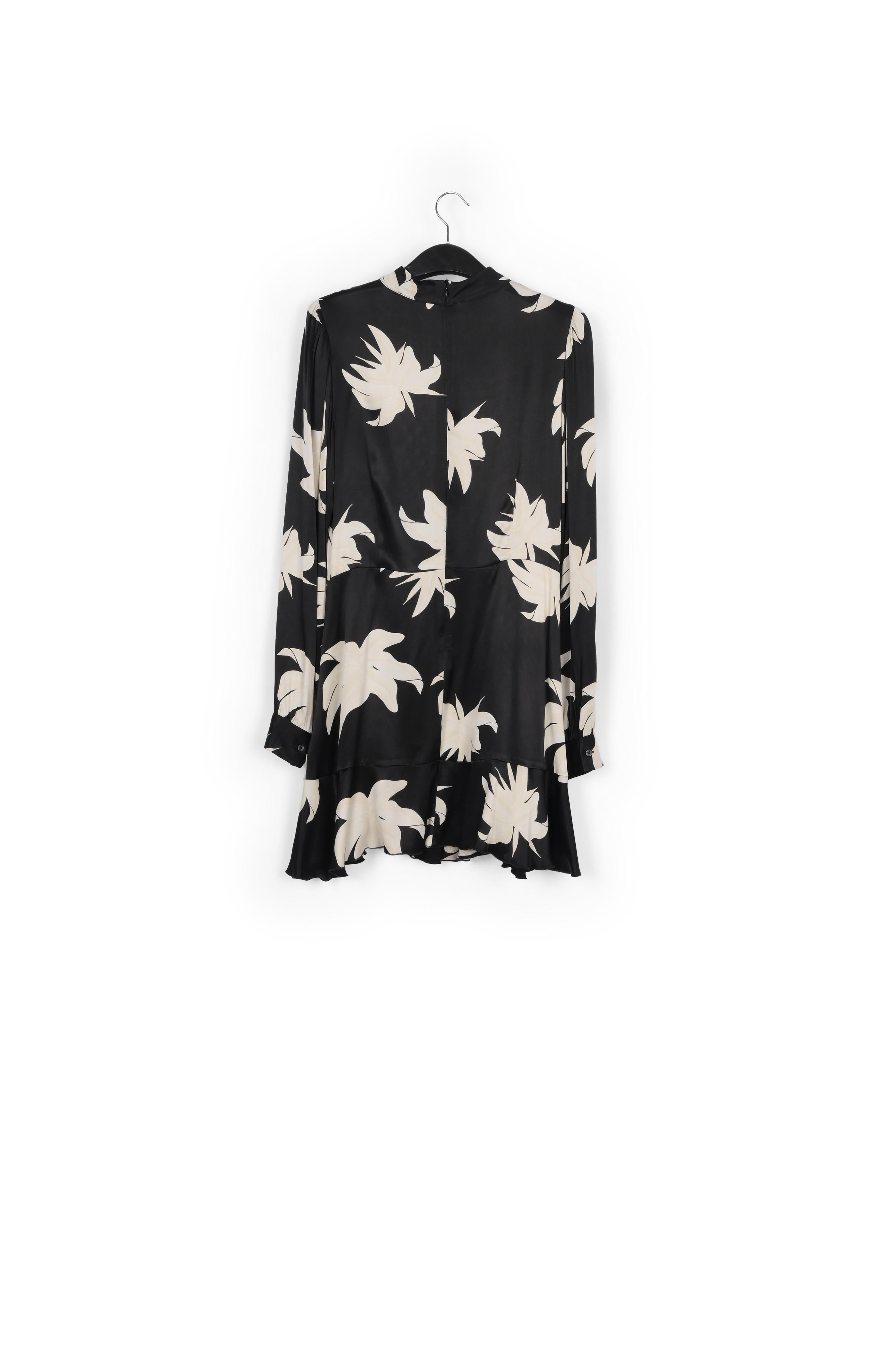 Black and off-white floral midi dress RE—SSENTIEL | Essentiel second hand