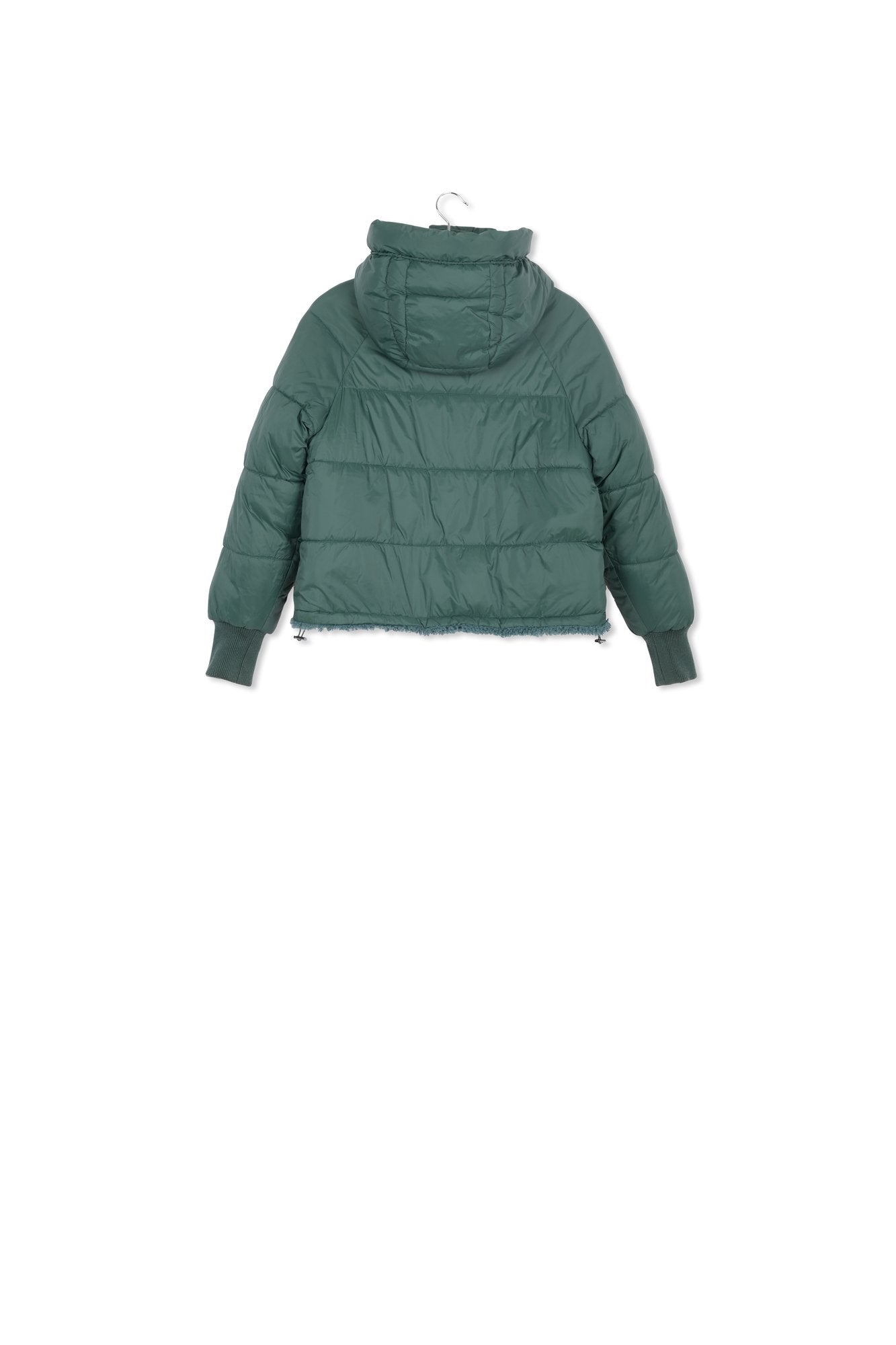 Veste doudoune vert foncé avec fausse fourrure RE—SSENTIEL | Essentiel second hand