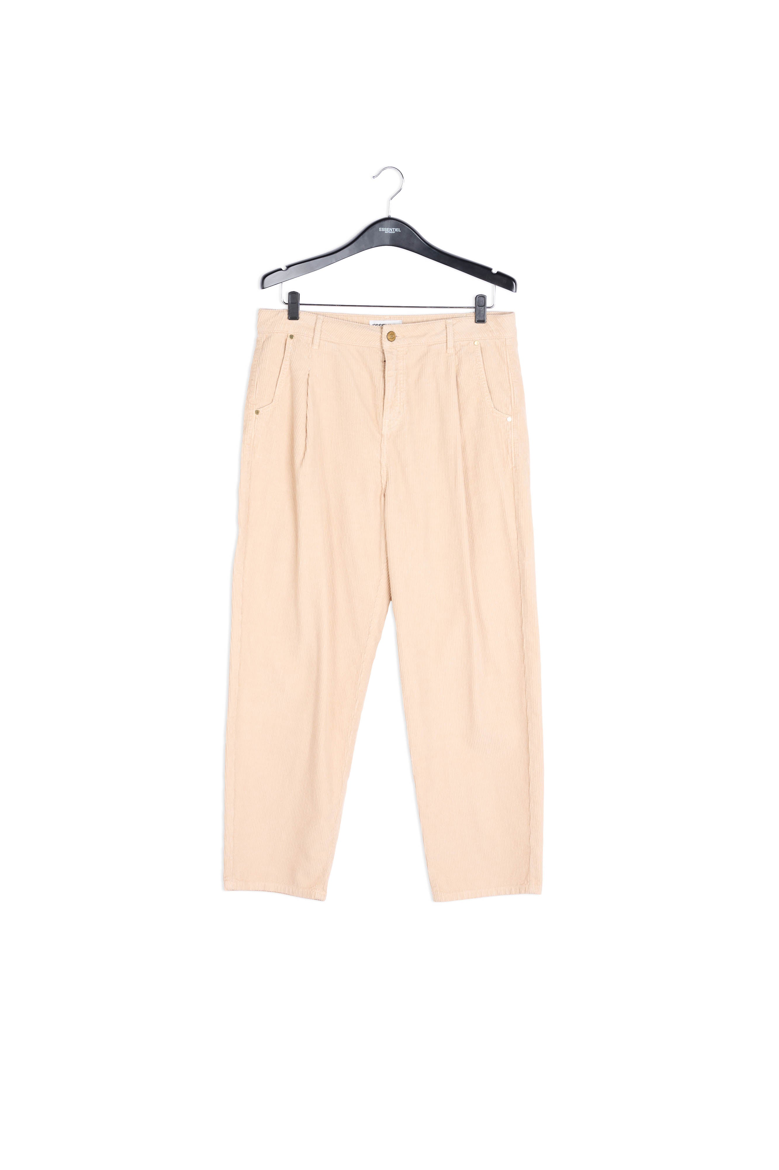 Beige cotton-corduroy trousers RE—SSENTIEL | Essentiel second hand