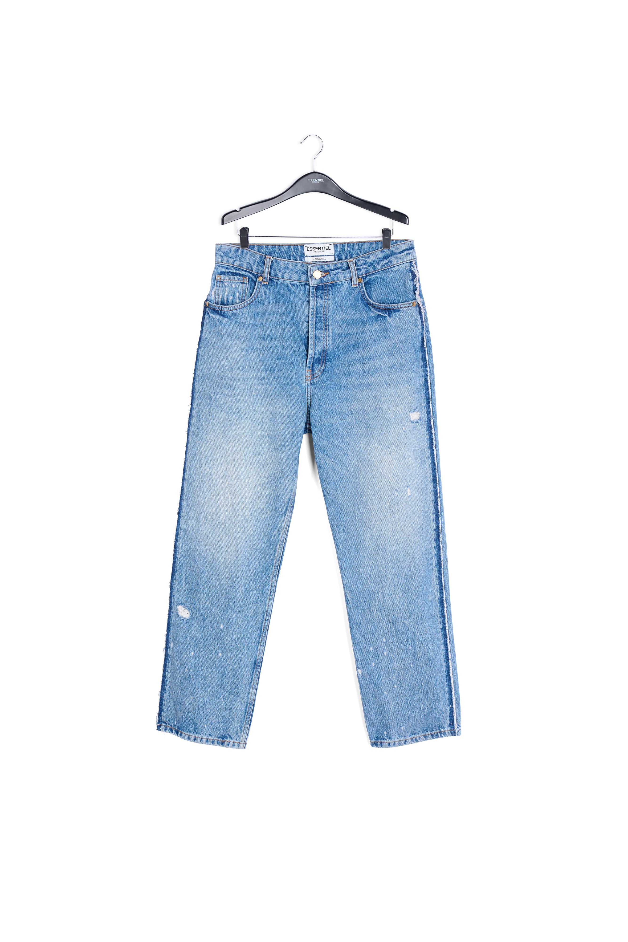 Dark blue distressed high-rise jeans RE—SSENTIEL | Essentiel second hand