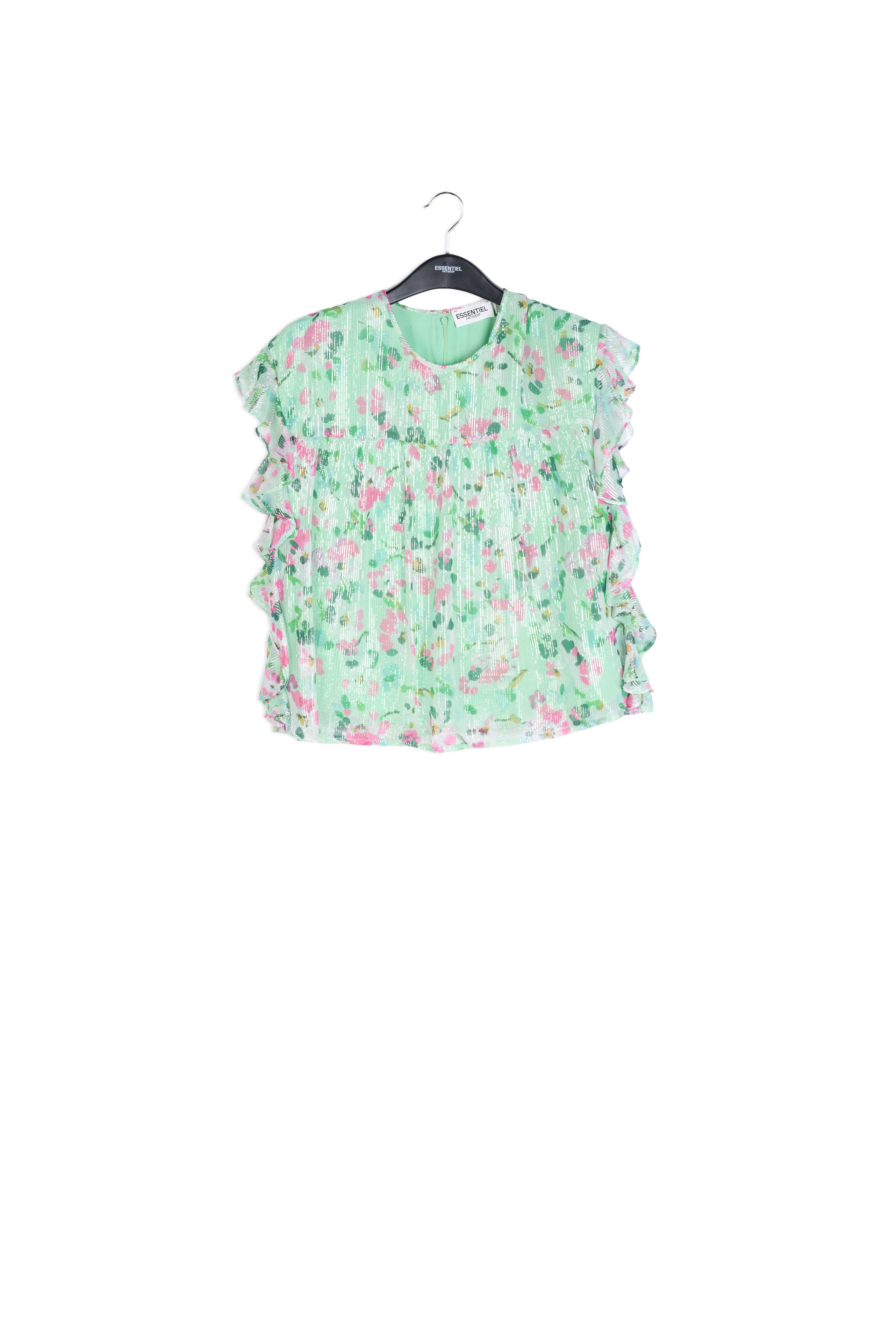 Top vert menthe à imprimé floral RE—SSENTIEL | Essentiel second hand
