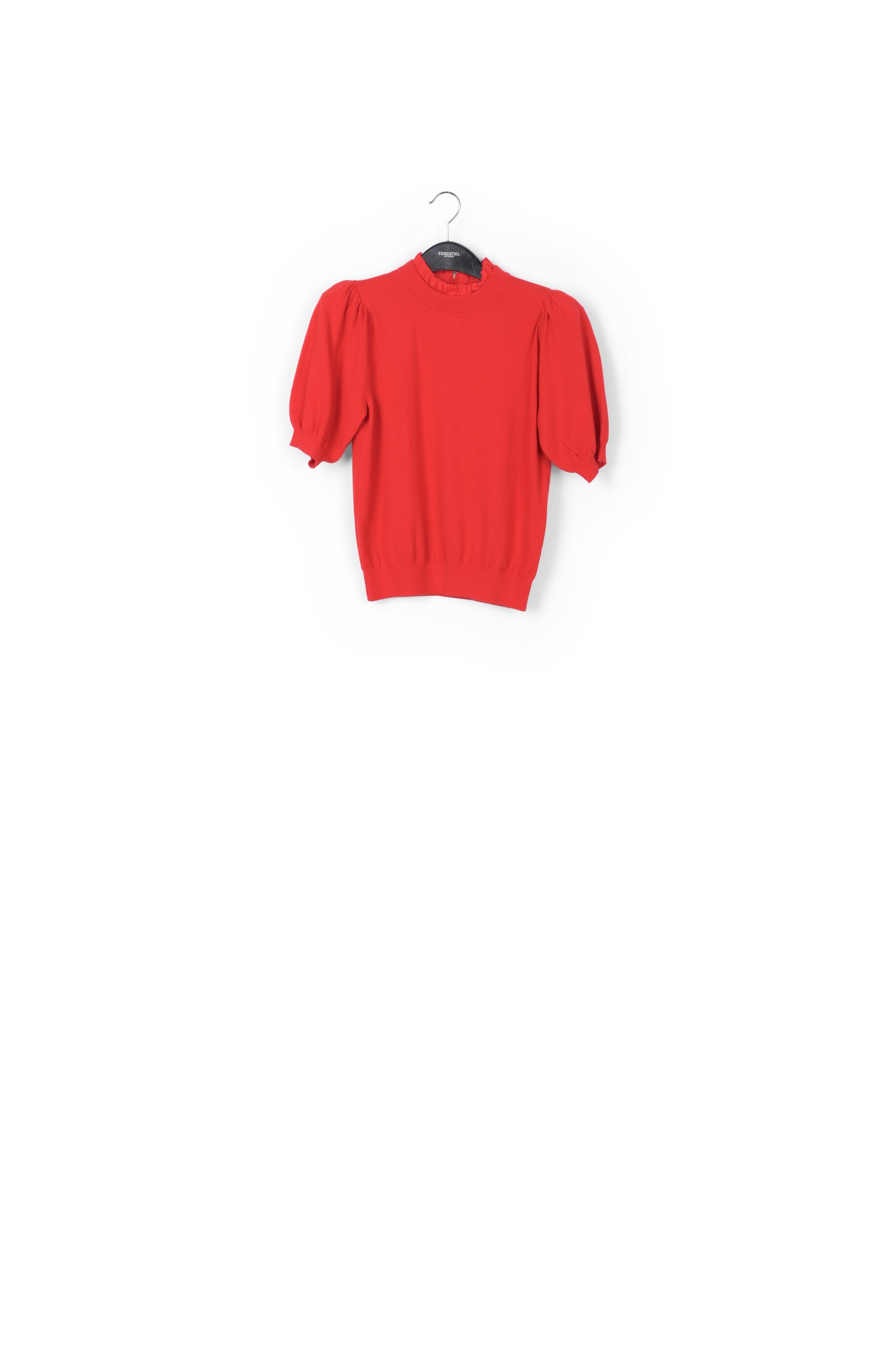 Pull rouge à manches courtes avec col montant RE—SSENTIEL | Essentiel second hand