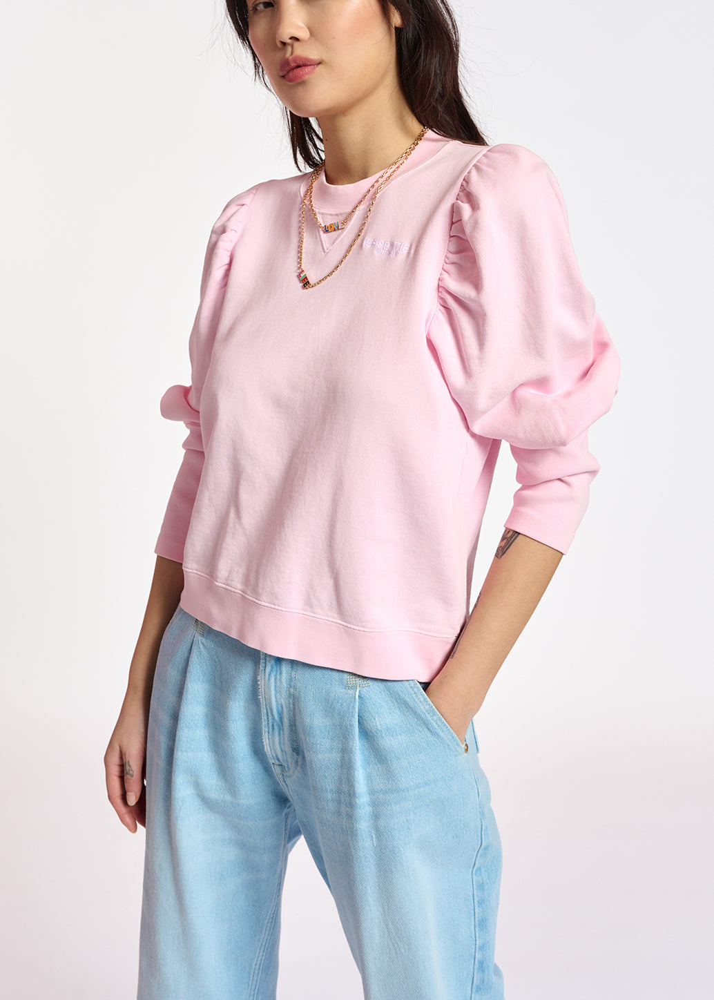 Rode sweater in biokatoenen jersey RE—SSENTIEL | Essentiel second hand