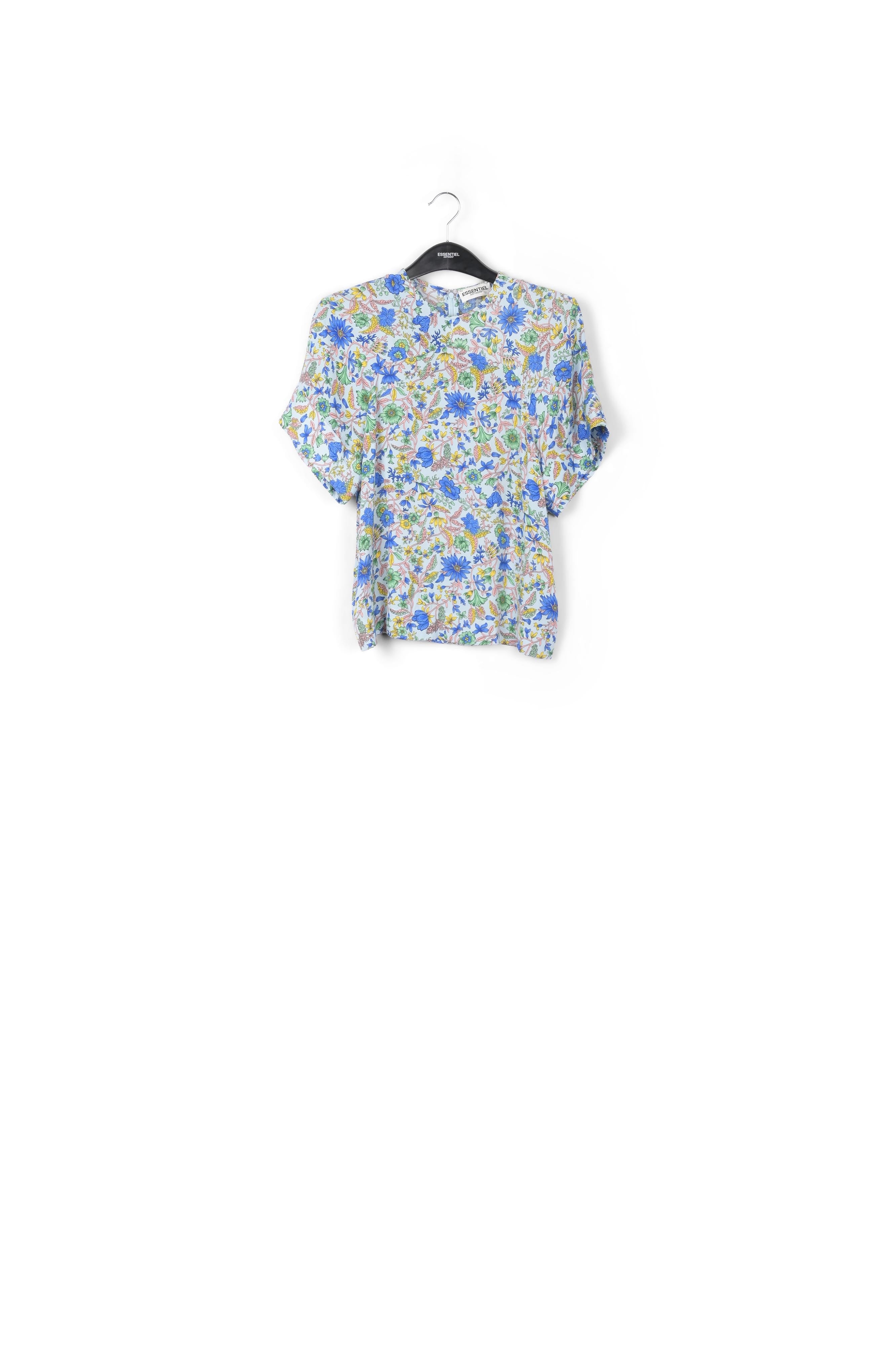 Light blue floral-print top RE—SSENTIEL | Essentiel second hand