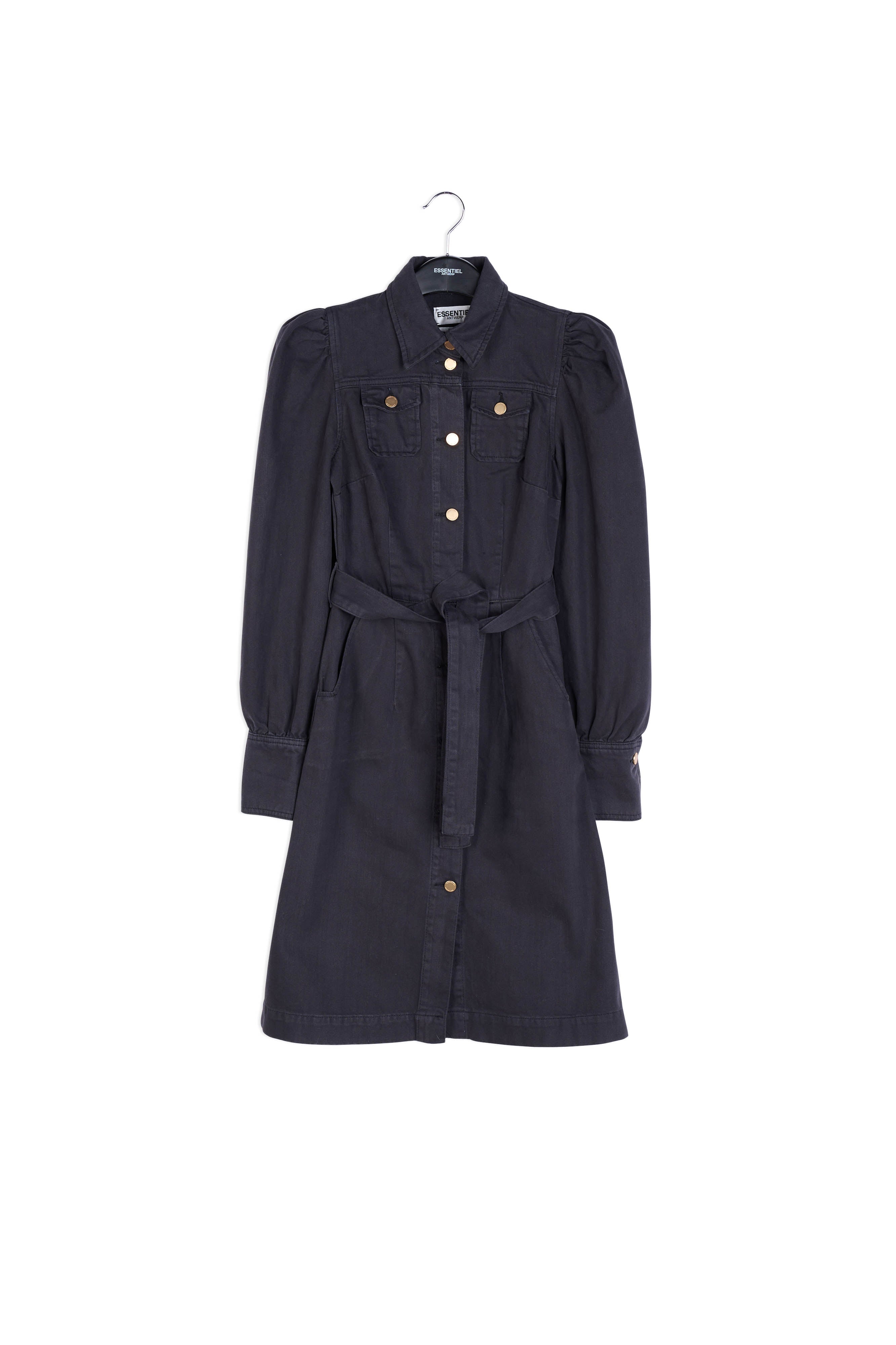 Robe chemise en denim noir RE—SSENTIEL | Essentiel second hand