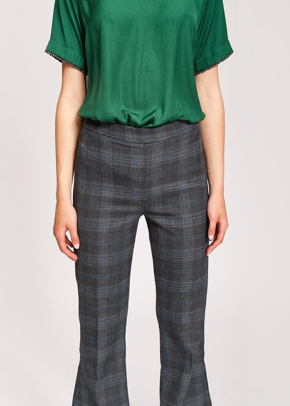 Grijze geruite klassieke broek RE—SSENTIEL | Essentiel second hand