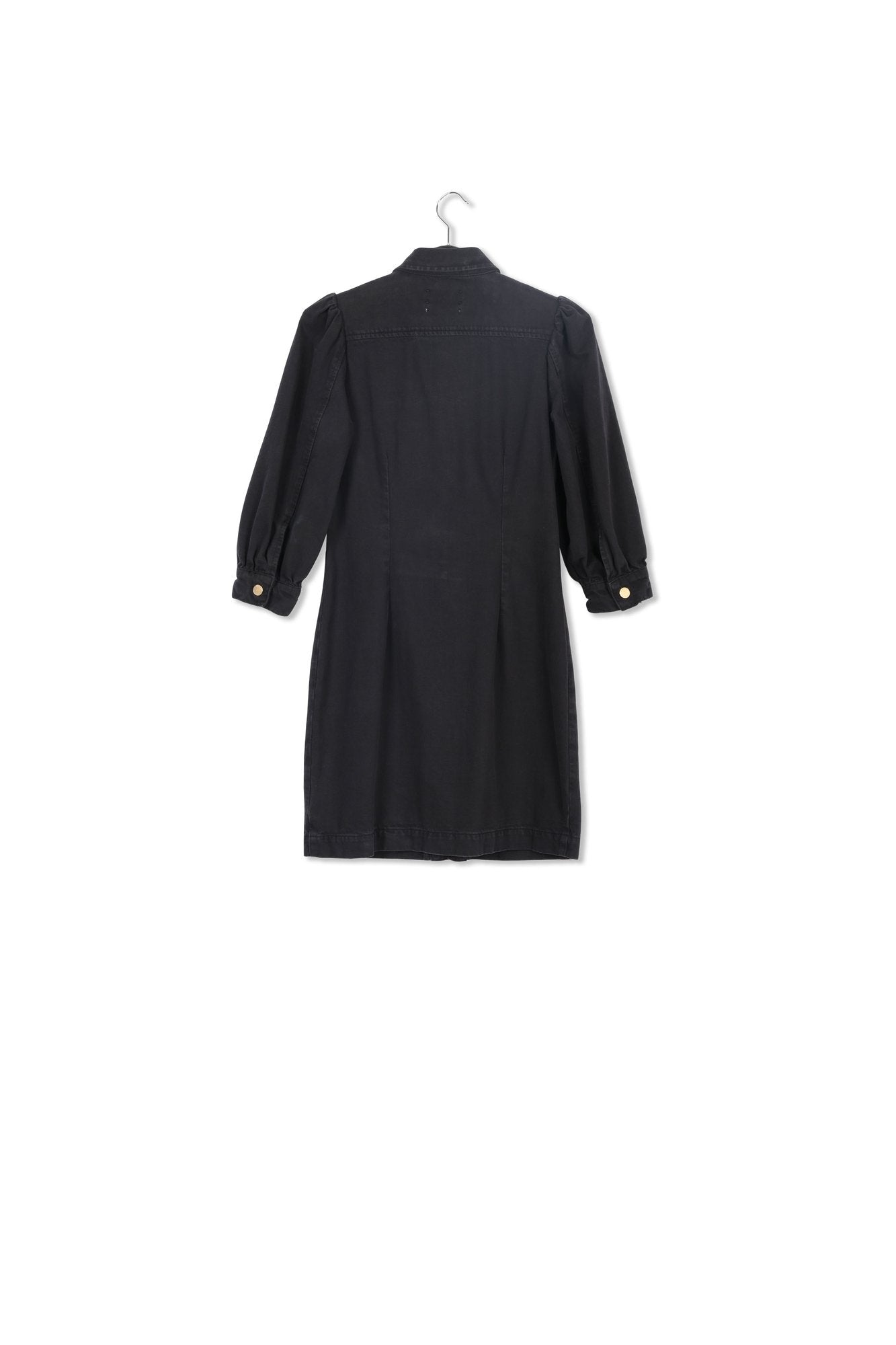 Robe mini en jean noir aux manches bouffantes RE—SSENTIEL | Essentiel second hand