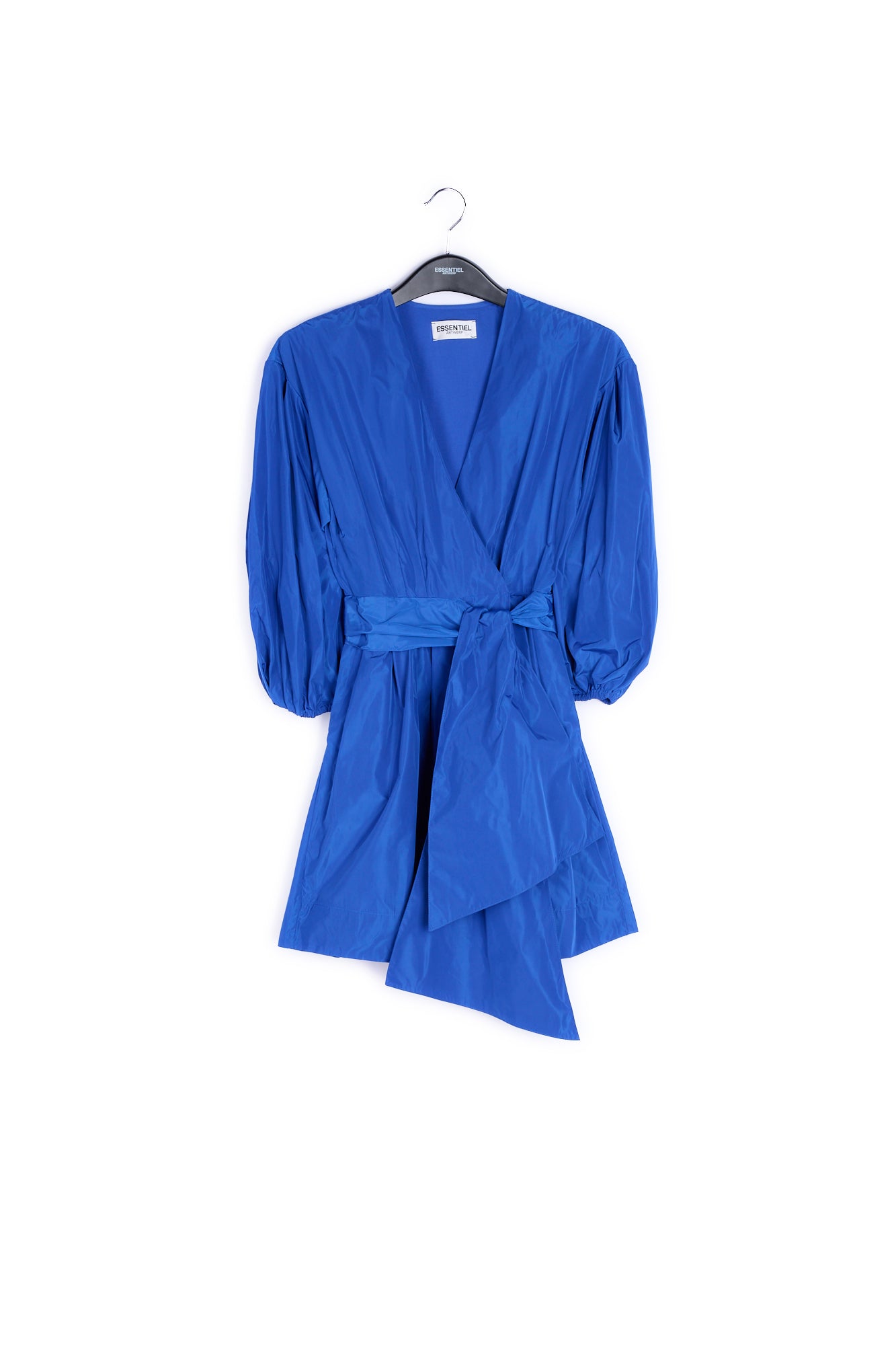 Blue mini-length wrap dress RE—SSENTIEL | Essentiel second hand