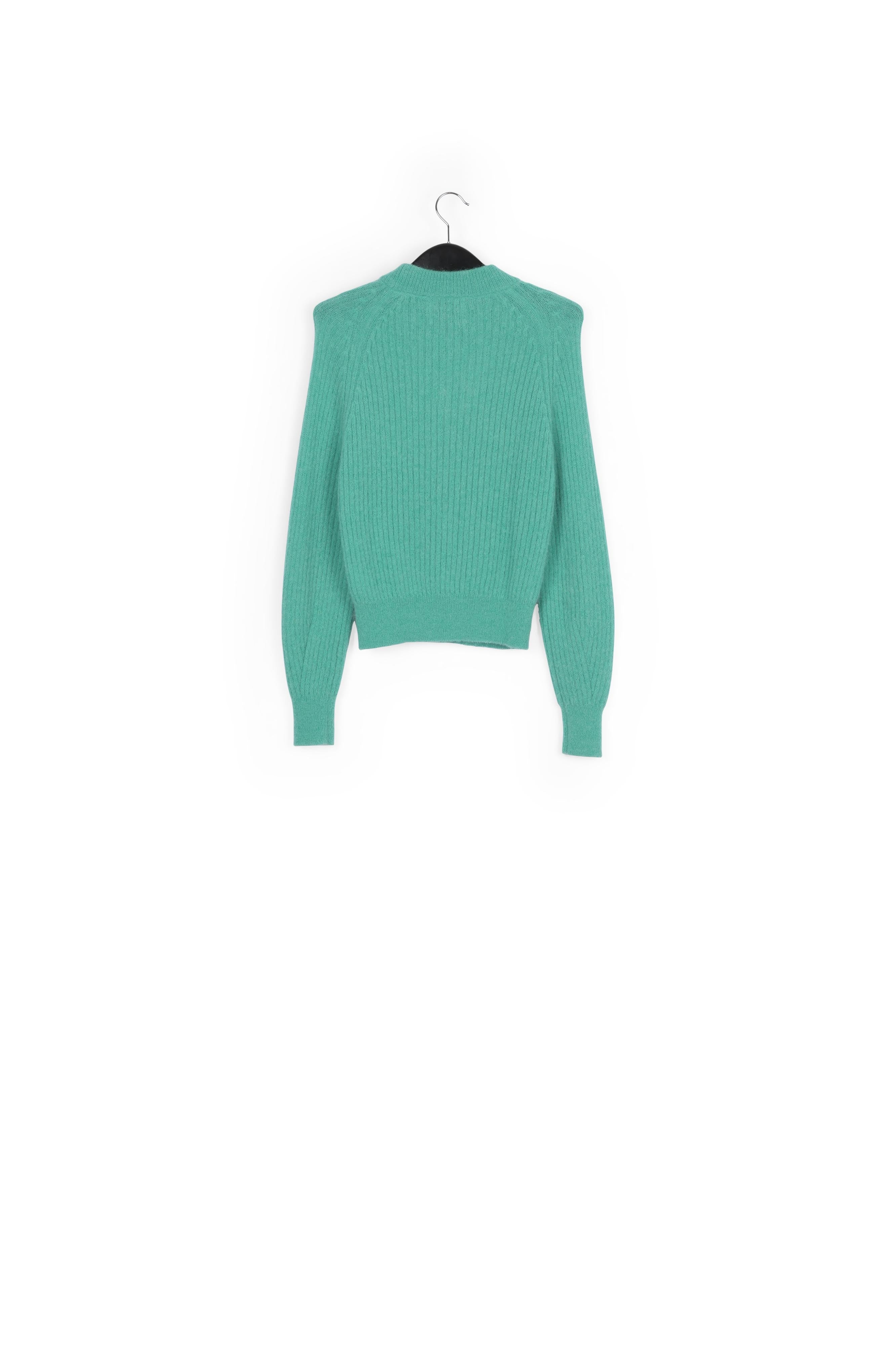 Turquoise fitted knit sweater RE—SSENTIEL | Essentiel second hand