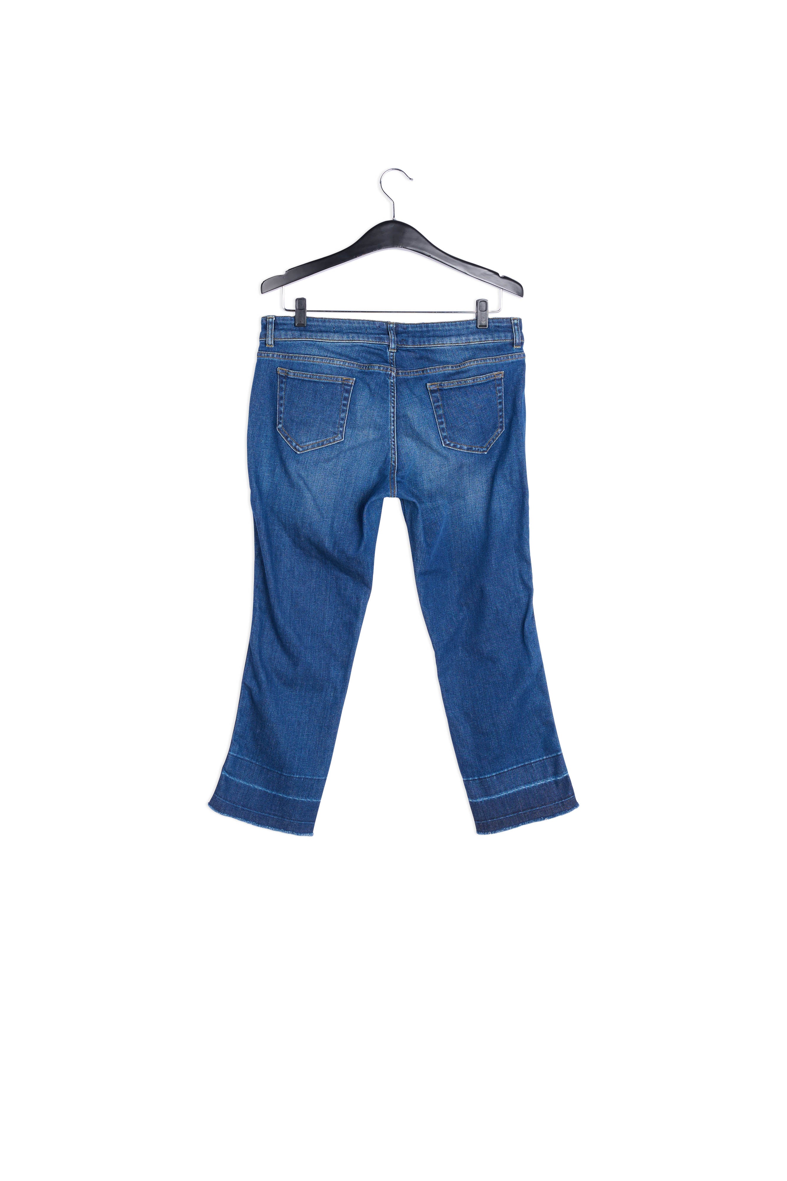 Blauwe slim jeans met gele zijstreep RE—SSENTIEL | Essentiel second hand