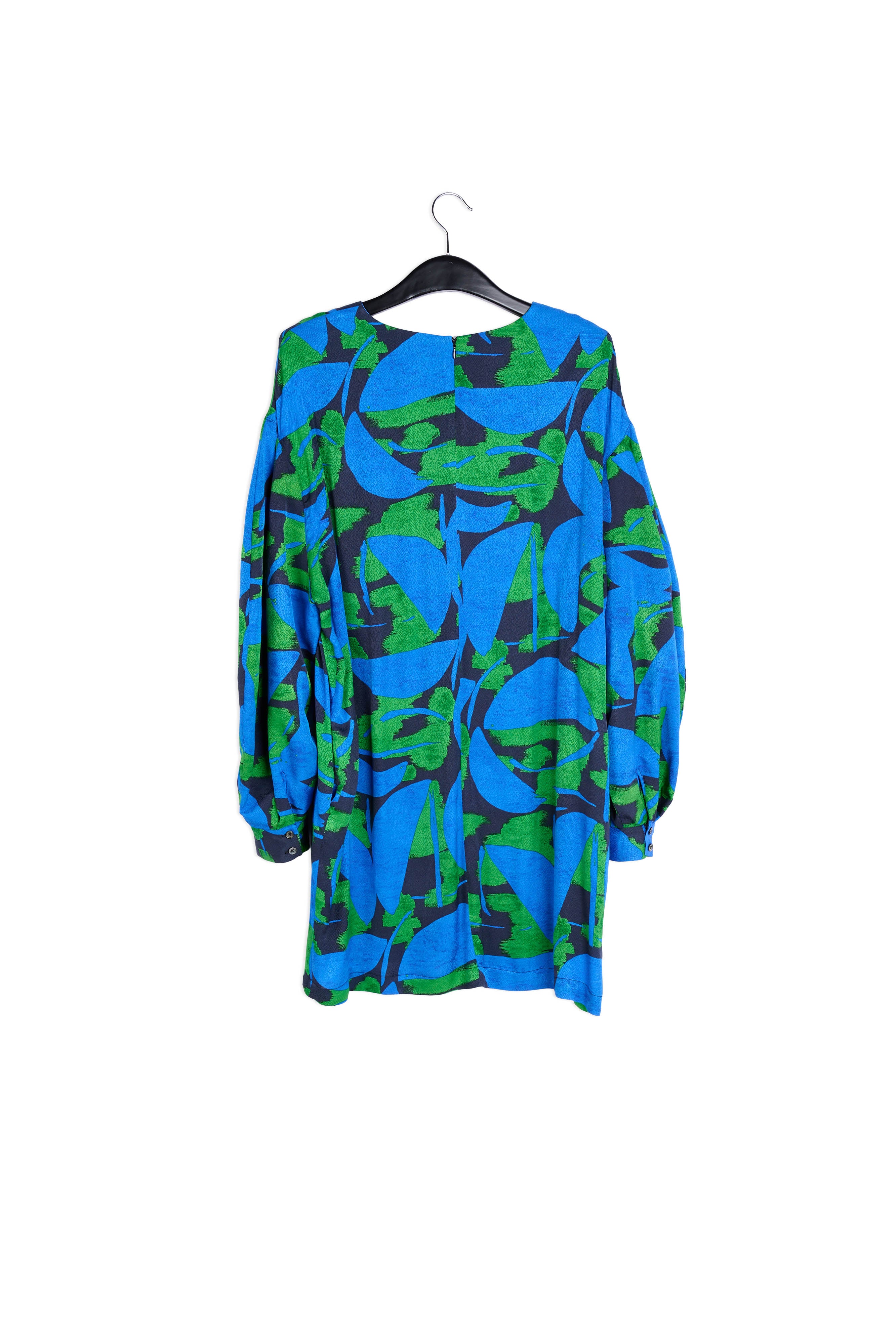 Blue, green and black printed mini dress RE—SSENTIEL | Essentiel second hand