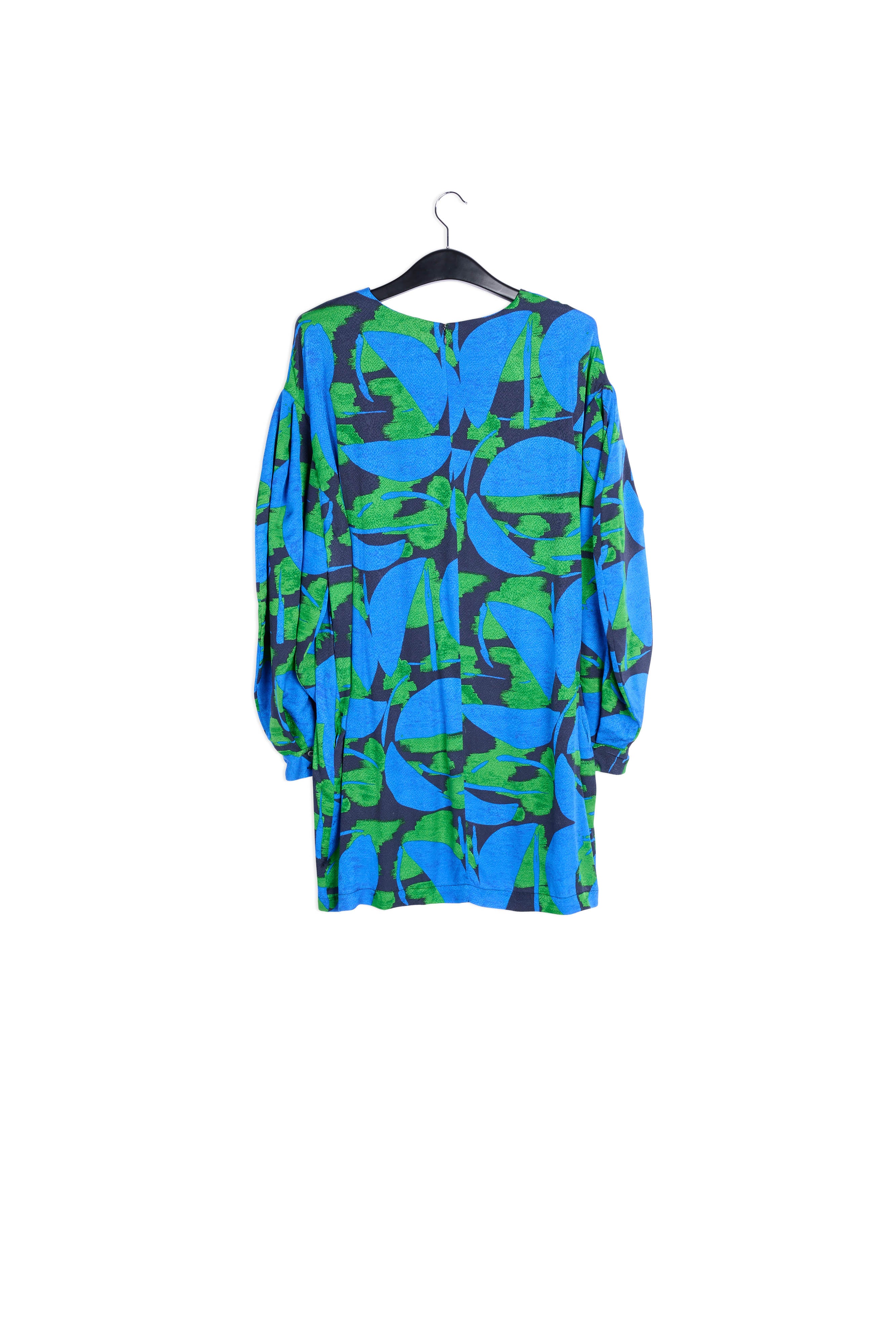 Blue, green and black printed mini dress RE—SSENTIEL | Essentiel second hand