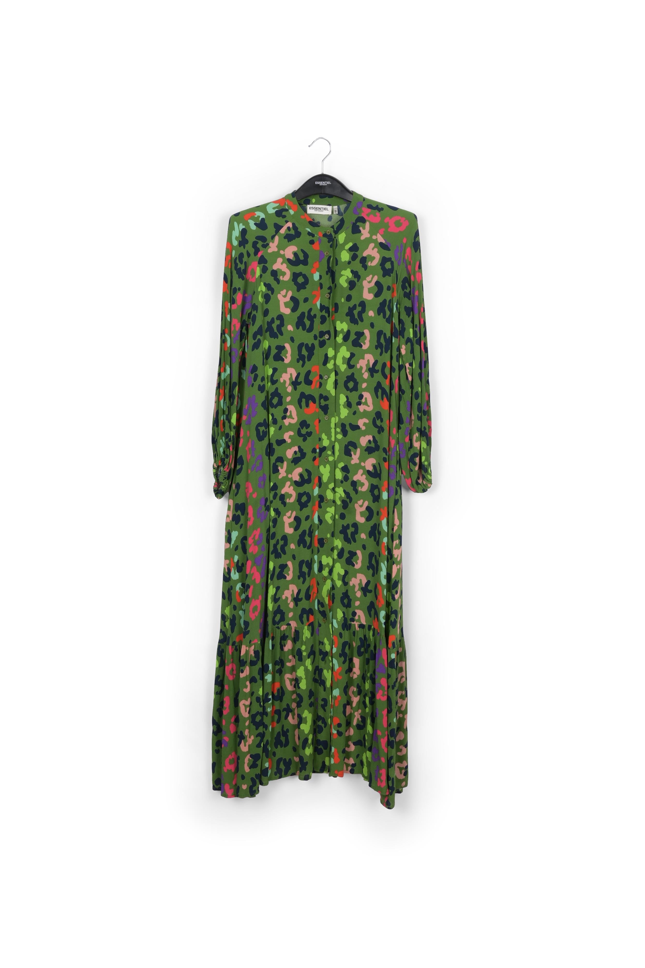 Green leopard print maxi dress RE—SSENTIEL | Essentiel second hand