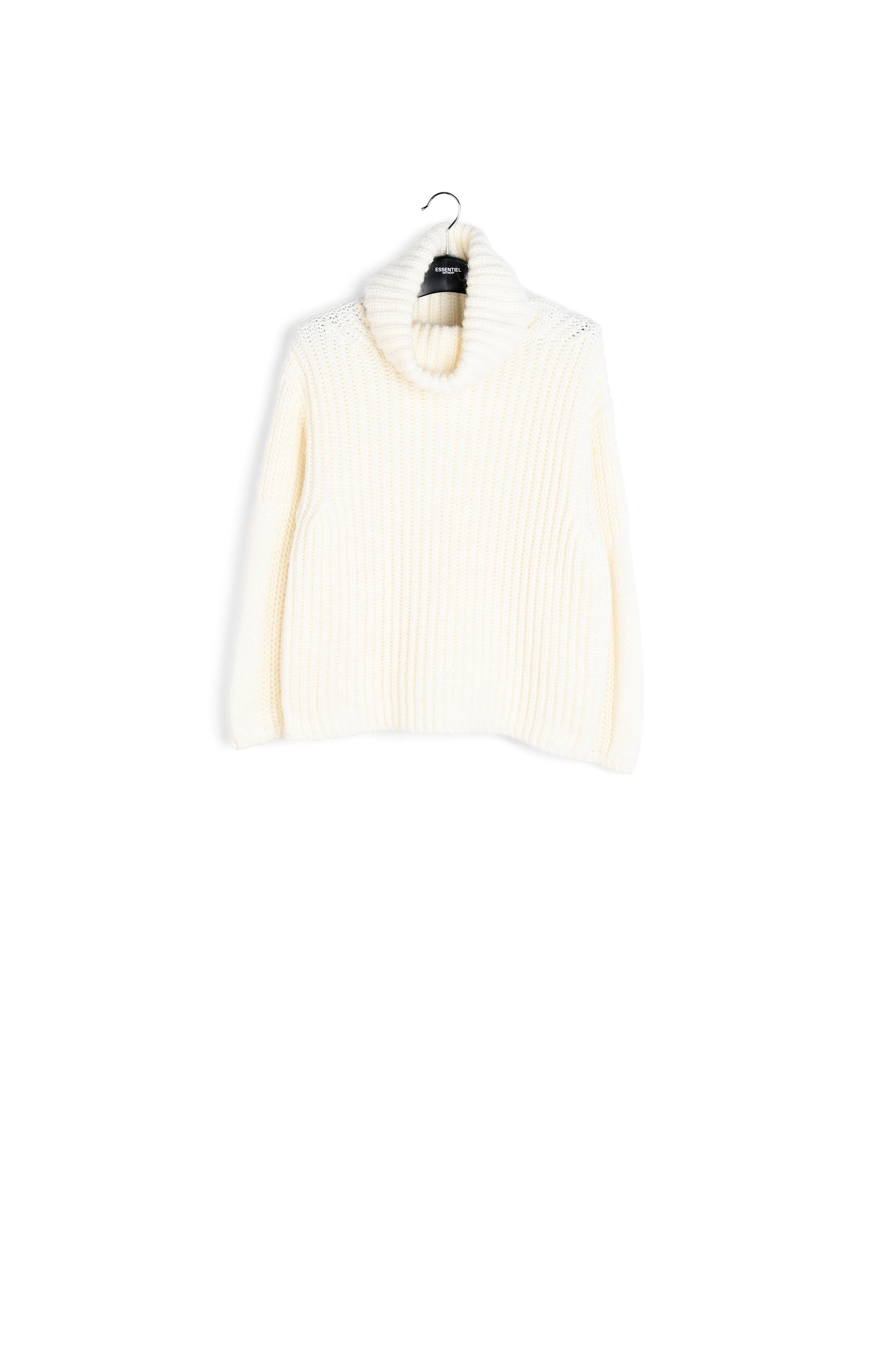 Off-white chunky ribbed turtleneck sweater RE—SSENTIEL | Essentiel second hand