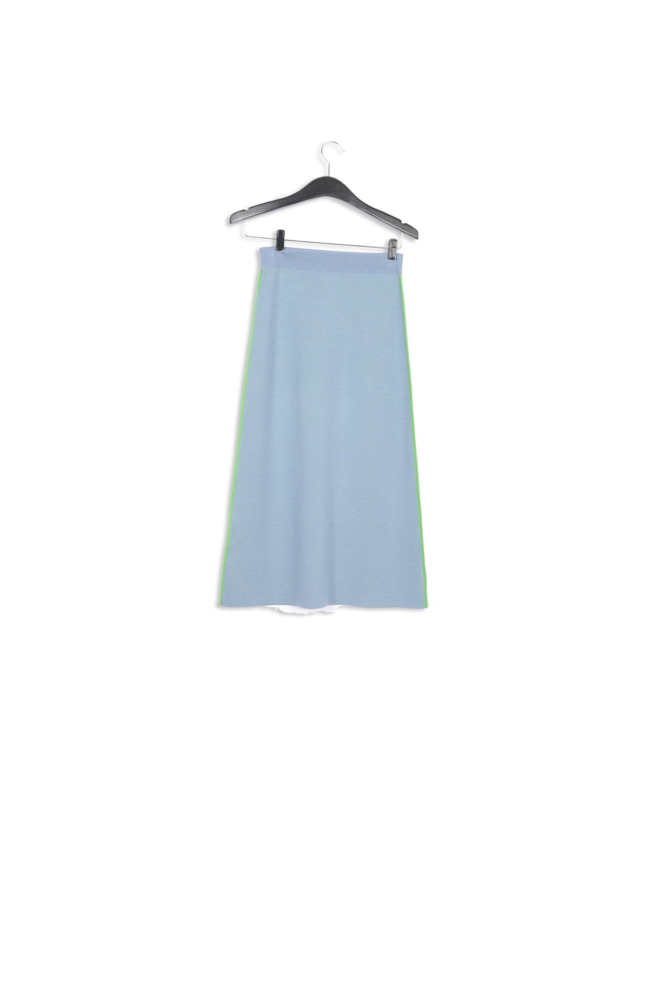 Blue knitted skirt with green piping RE—SSENTIEL | Essentiel second hand