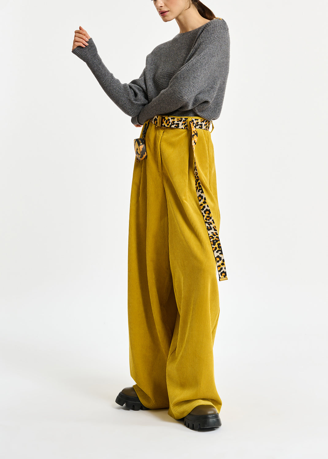 Grey batwing-sleeve knit sweater RE—SSENTIEL | Essentiel second hand