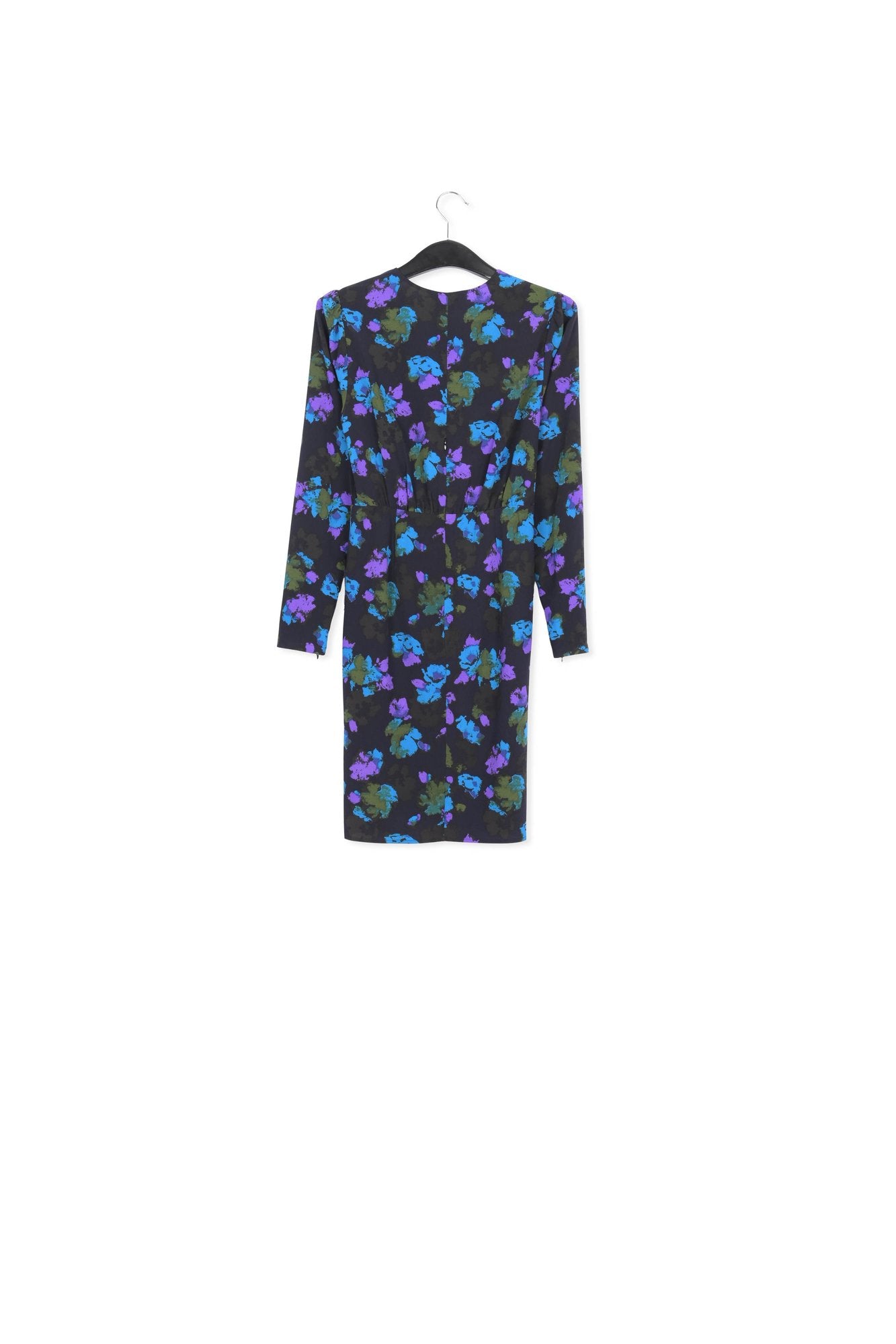 Black and blue wrap effect midi dress RE—SSENTIEL | Essentiel second hand