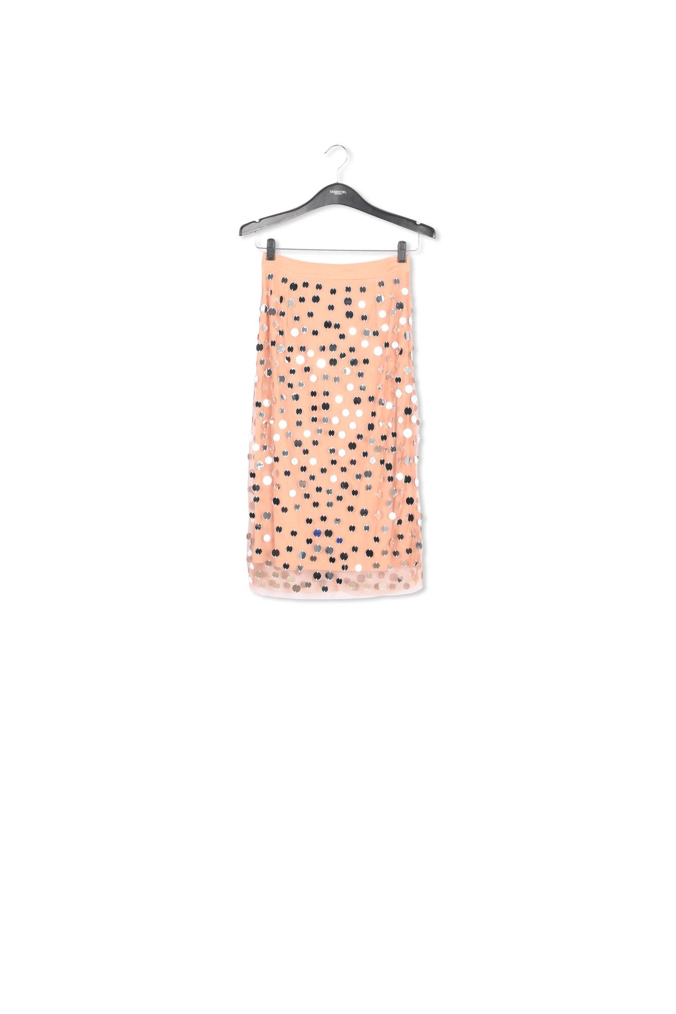 Peach mirror-embellished midi skirt RE—SSENTIEL | Essentiel second hand
