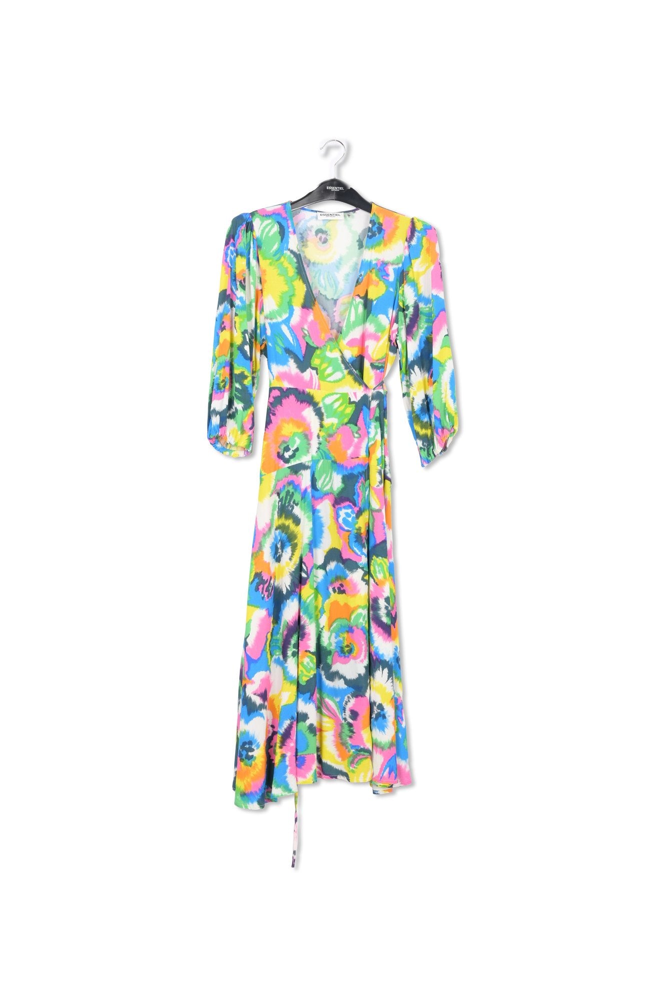 Multicolor floral print midi-length wrap dress RE—SSENTIEL | Essentiel second hand