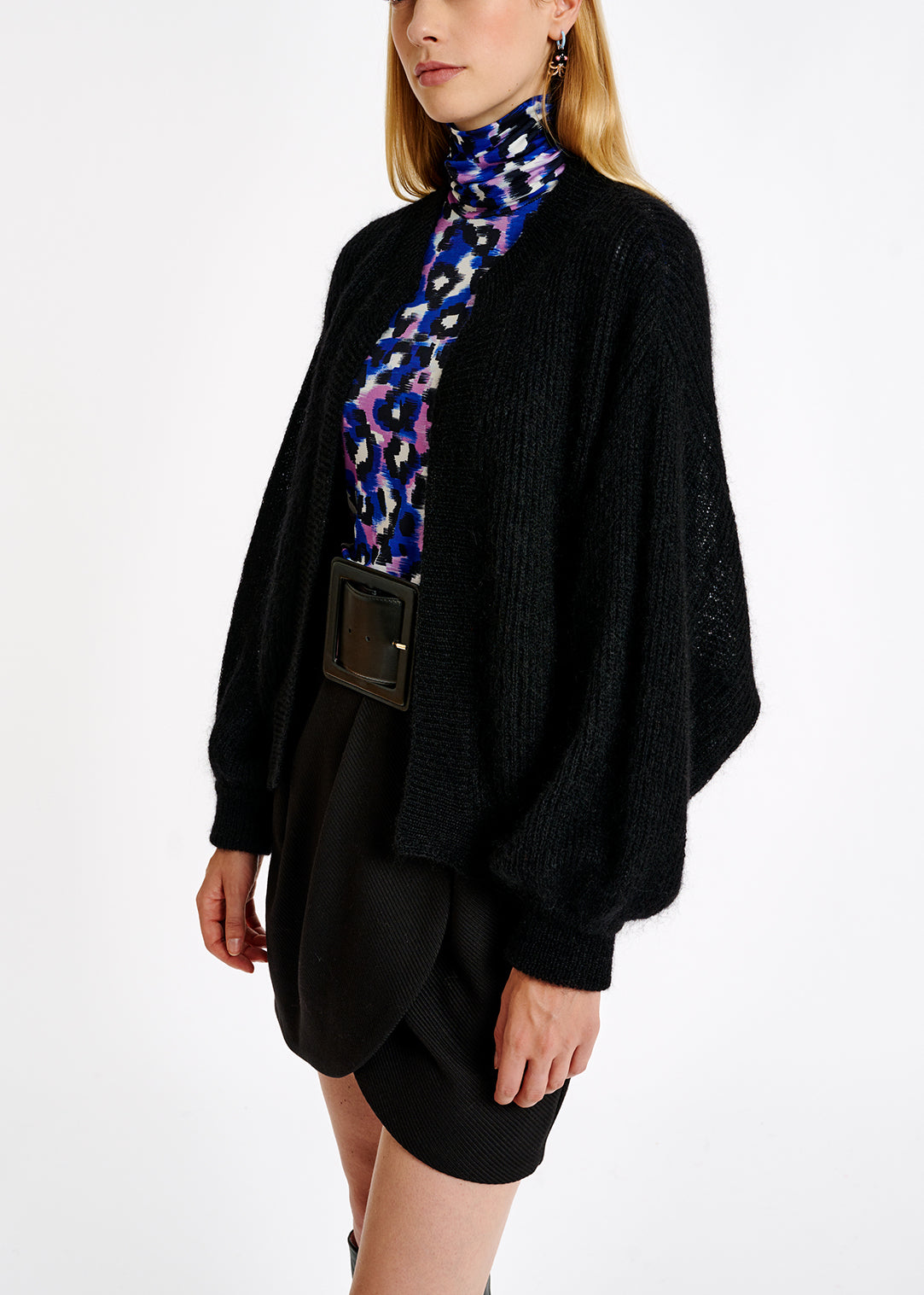 Cardigan noir en mohair et laine RE—SSENTIEL | Essentiel second hand