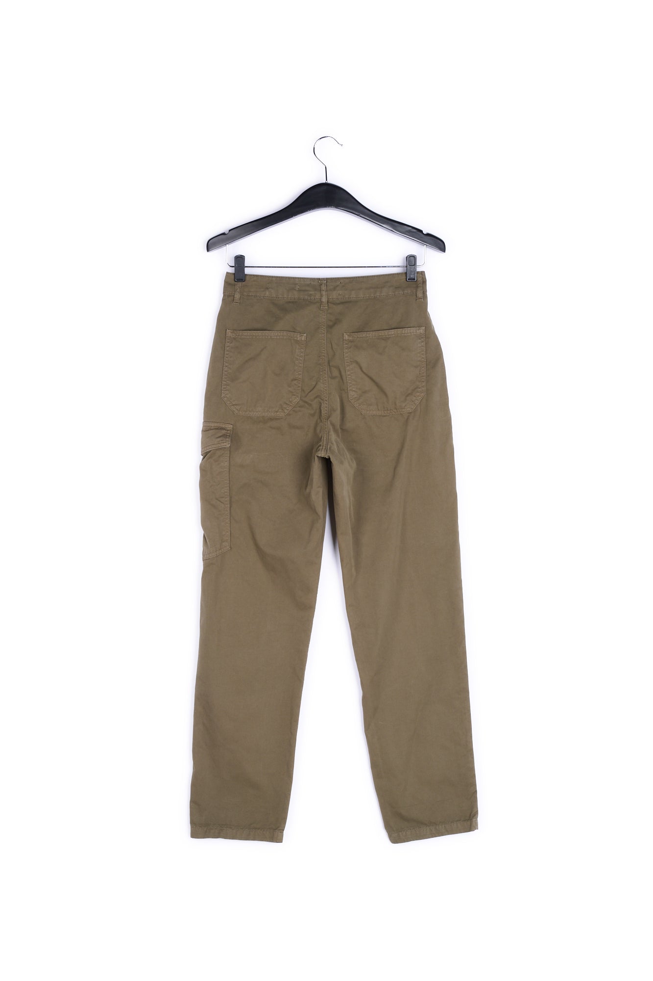 Army green cotton cargo pants RE—SSENTIEL | Essentiel second hand