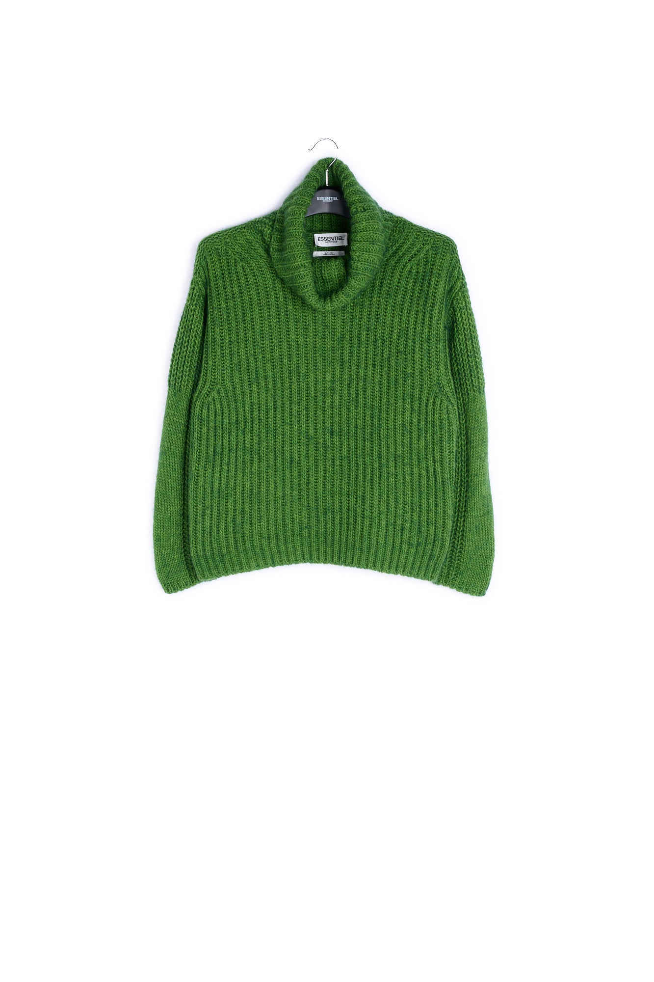 Green chunky ribbed turtleneck sweater RE—SSENTIEL | Essentiel second hand
