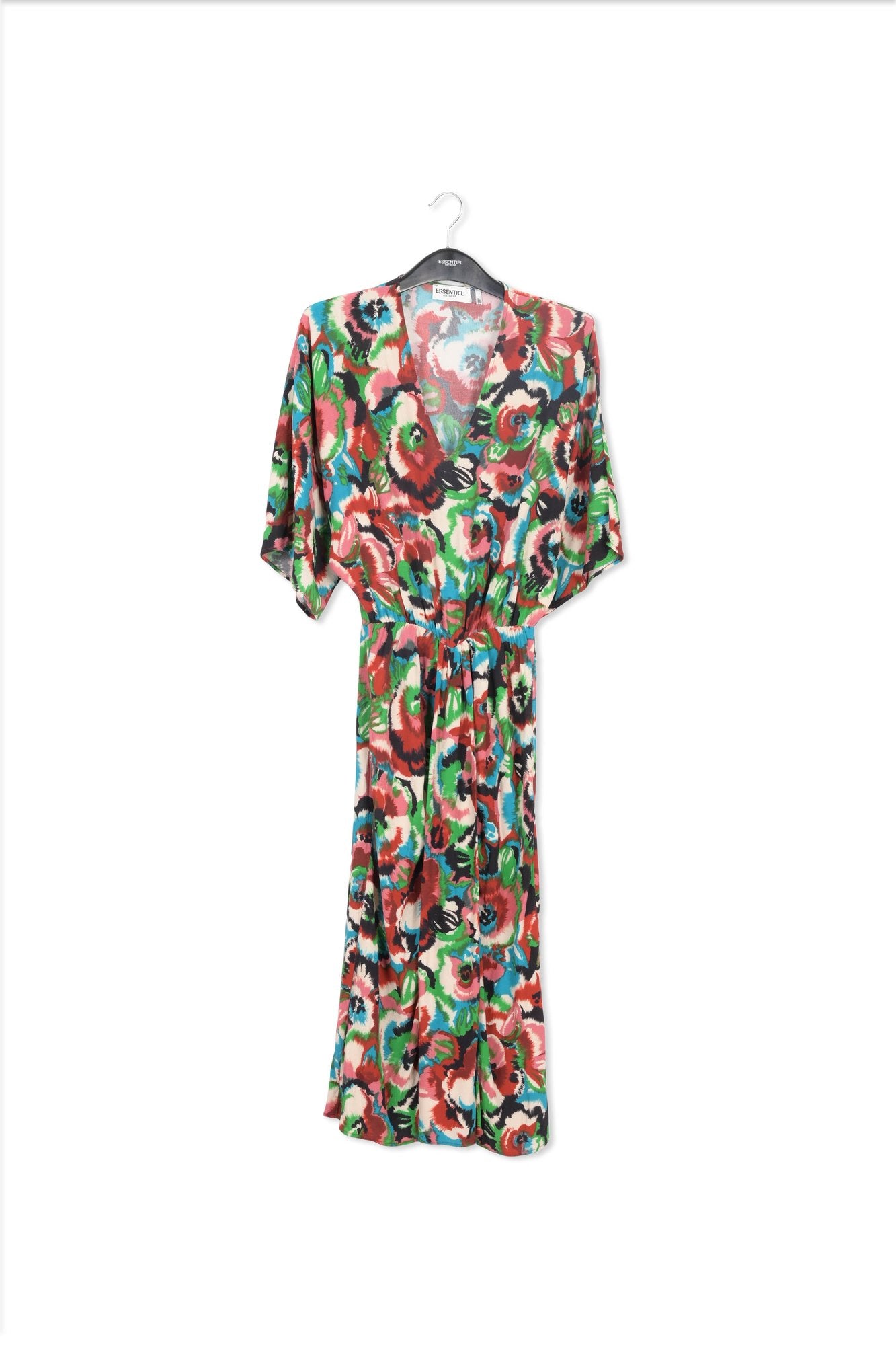 Multicolor kimono dress with floral print RE—SSENTIEL | Essentiel second hand