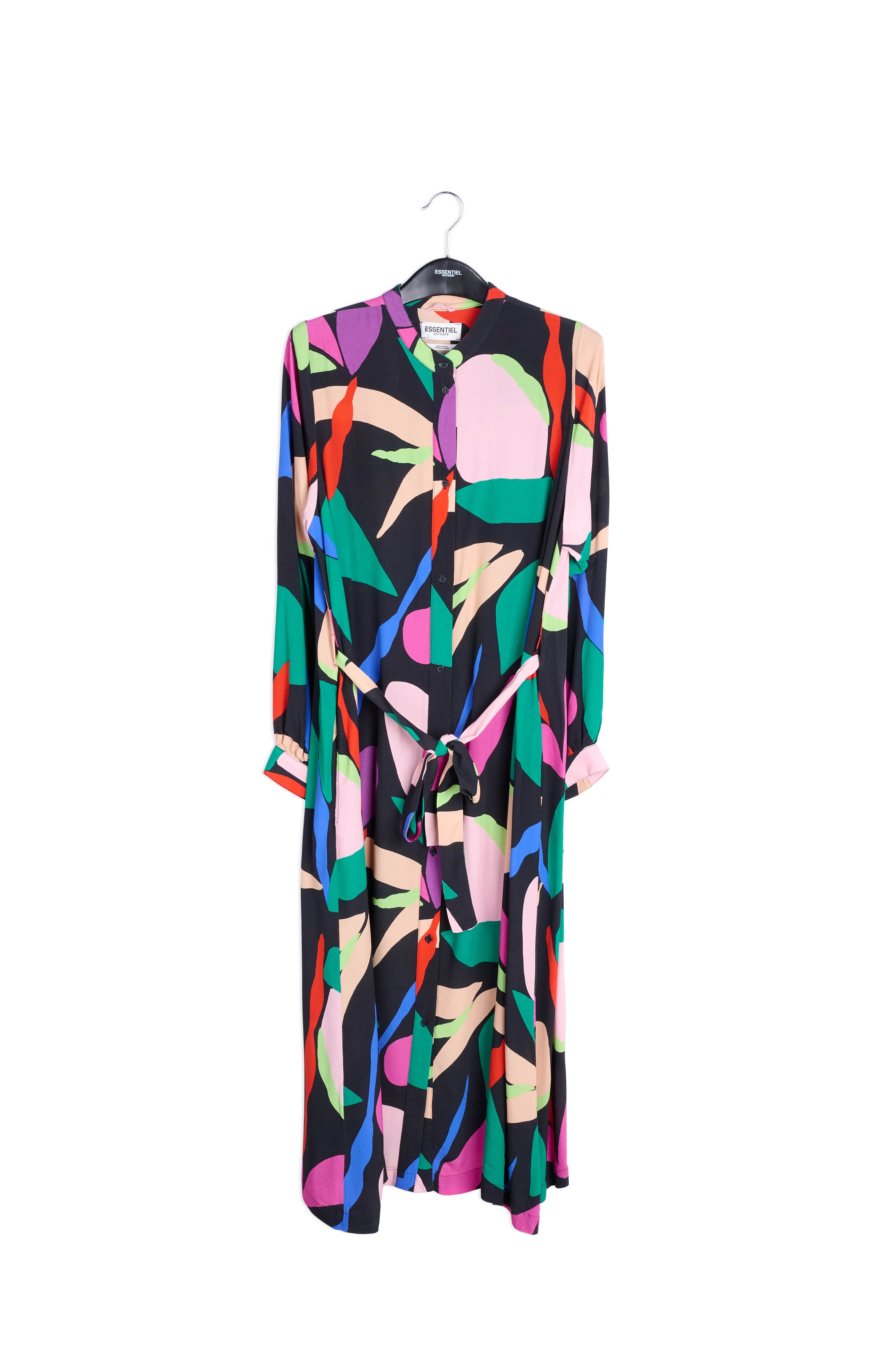 Black graphic-print shirt dress RE—SSENTIEL | Essentiel second hand