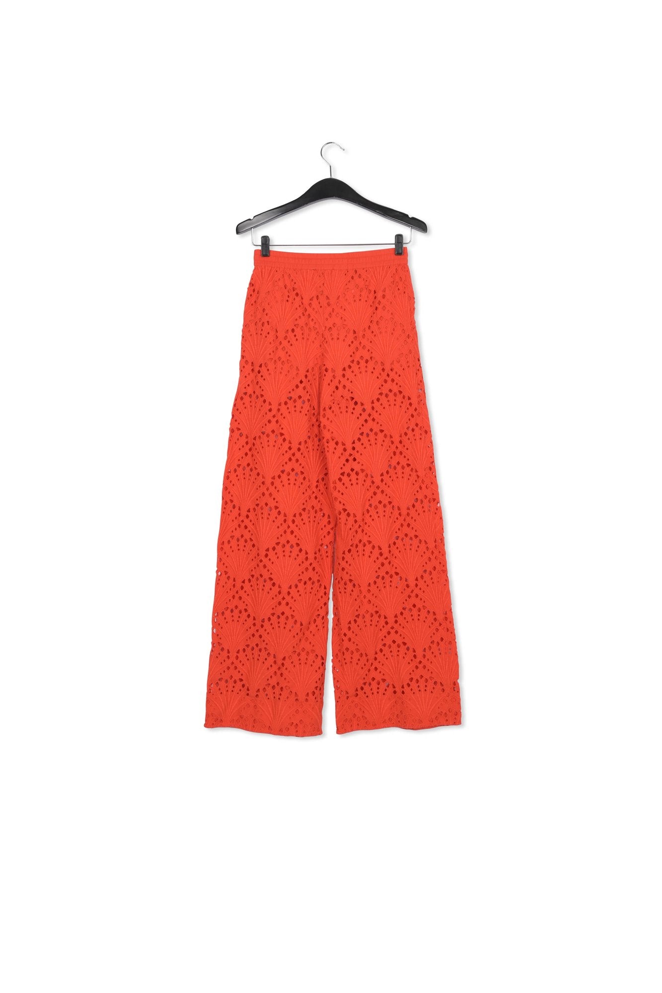 Red broderie anglaise cotton pants RE—SSENTIEL | Essentiel second hand
