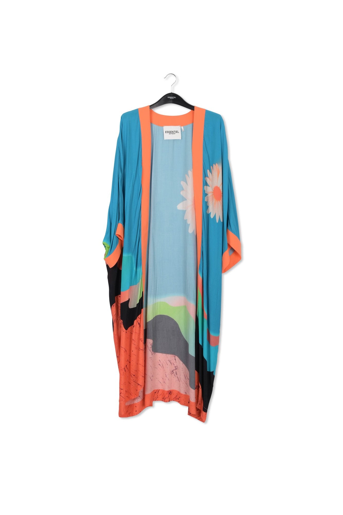 Blue kimono with graphic print RE—SSENTIEL | Essentiel second hand