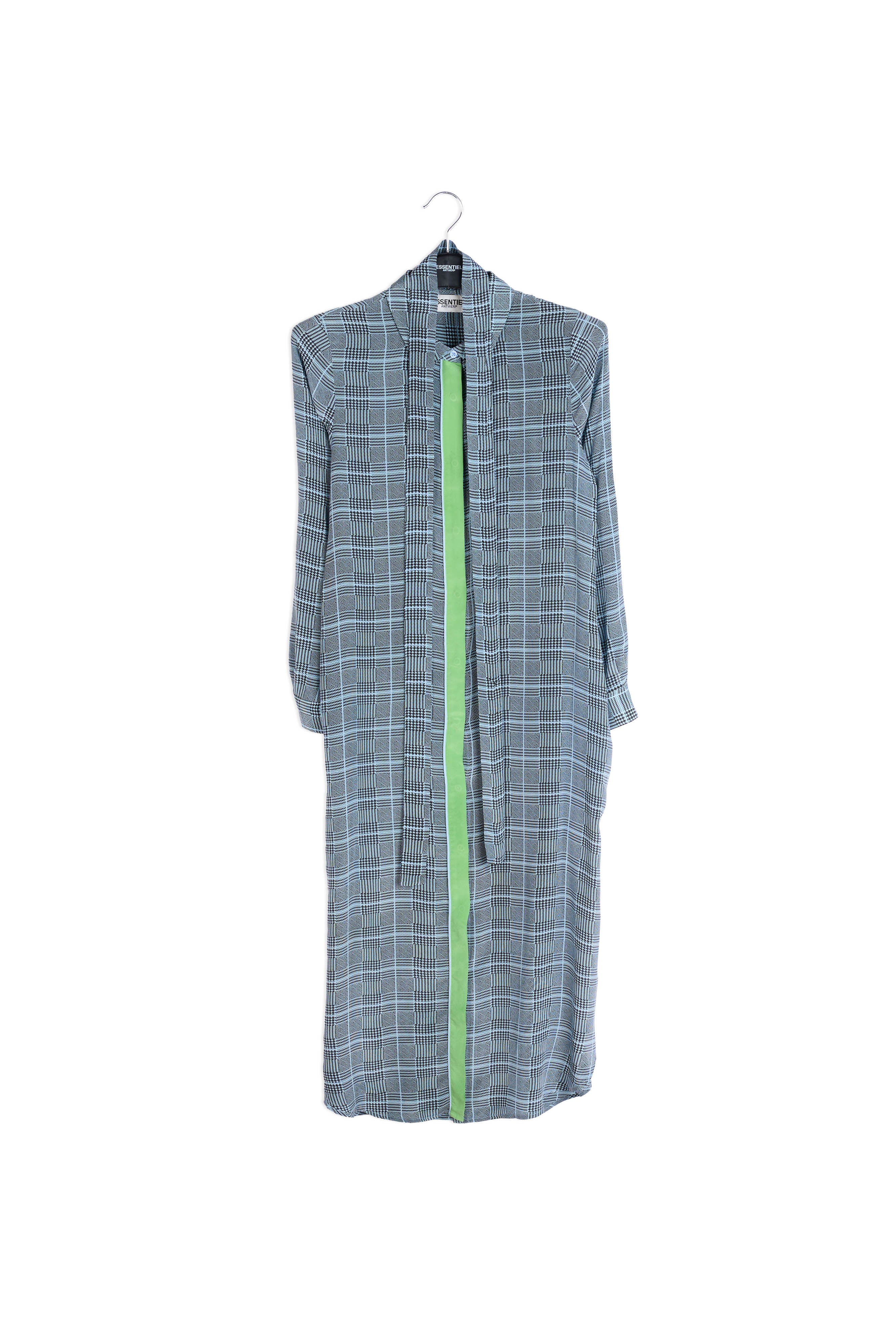 Large check silk shirt dress RE—SSENTIEL | Essentiel second hand